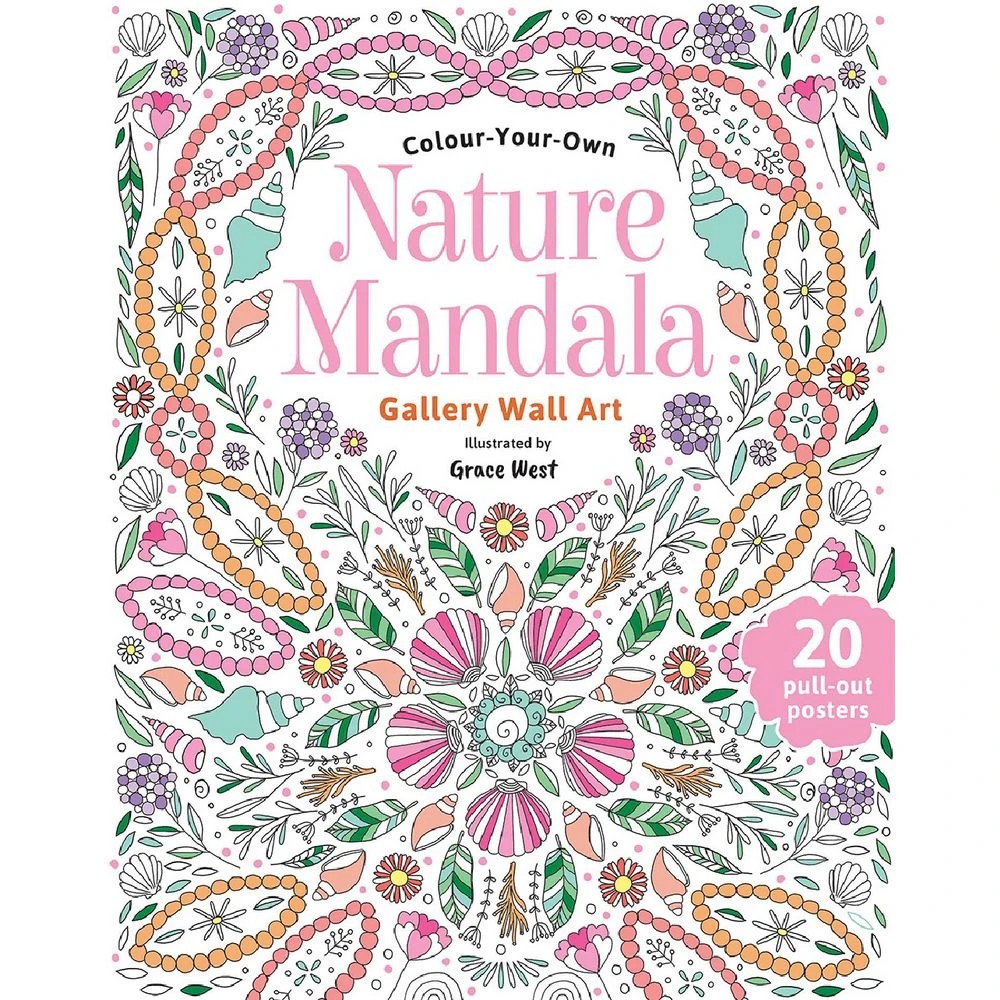 1 Colour-Your-Own Wall Art Colouring Book Nature Mandala, 1 of 3