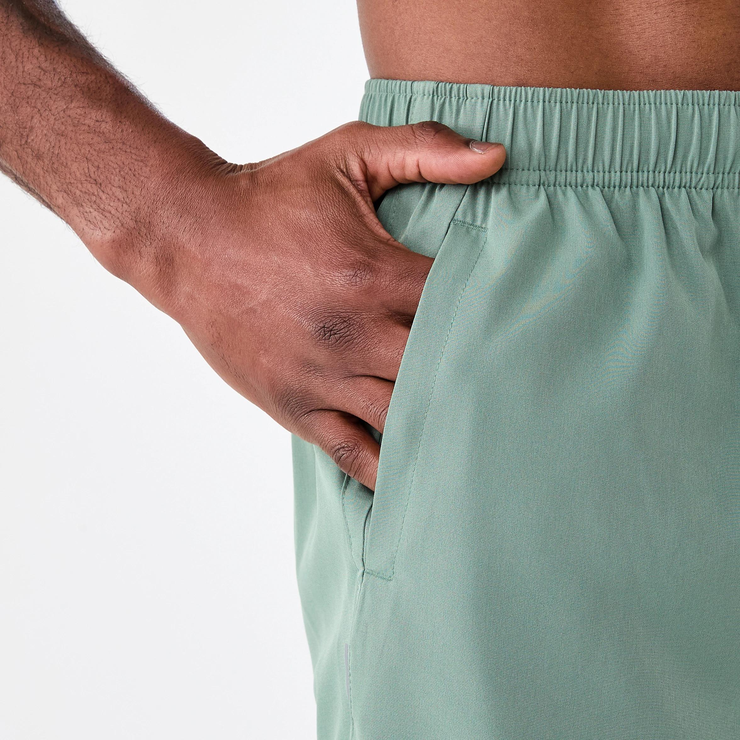 6 Active Mens Woven Stretch Shorts Grn Shadow, 6 of 8
