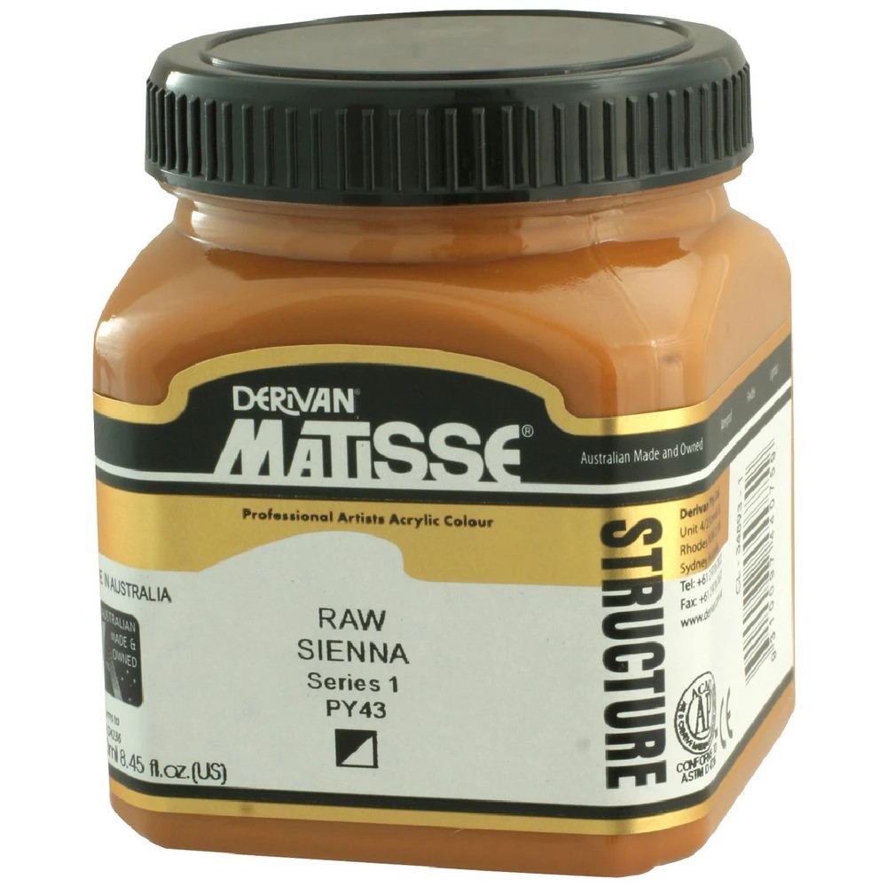 1 Derivan Matisse Structure Paint 250mL Raw Sienna S1, 1 of 2