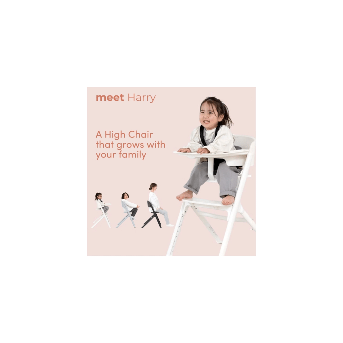 2 Babystudio Harry Adjustable 3-in-1 Highchair - White, 2 of 3