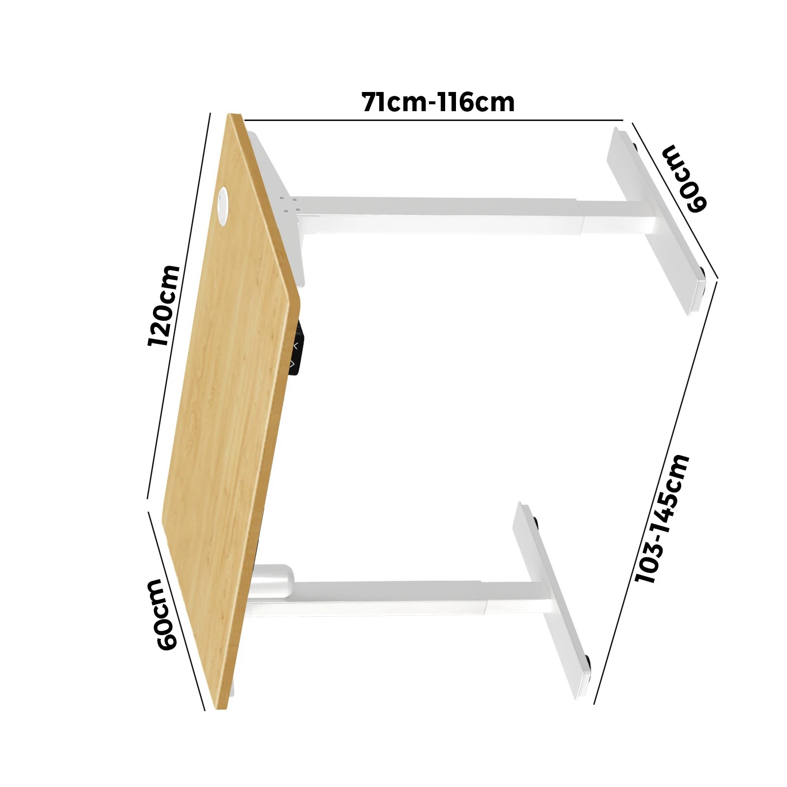 4 Oikiture 120cm Electric Standing Desk Single Motor Height Adjustable Sit Stand Table Top
 - Multi, 4 of 4