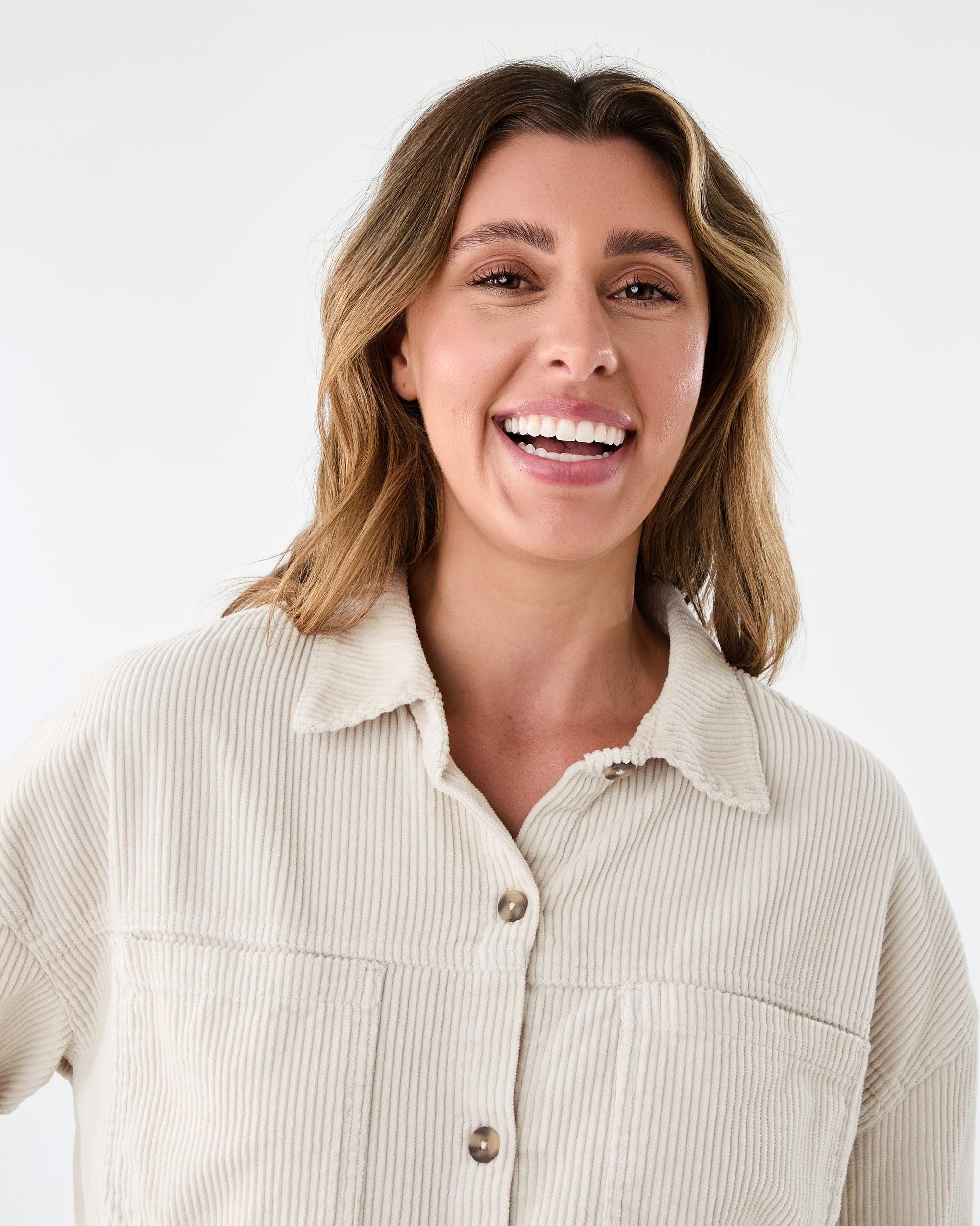 4 Long Sleeve Corduroy Shirt Lt Stone, 4 of 8