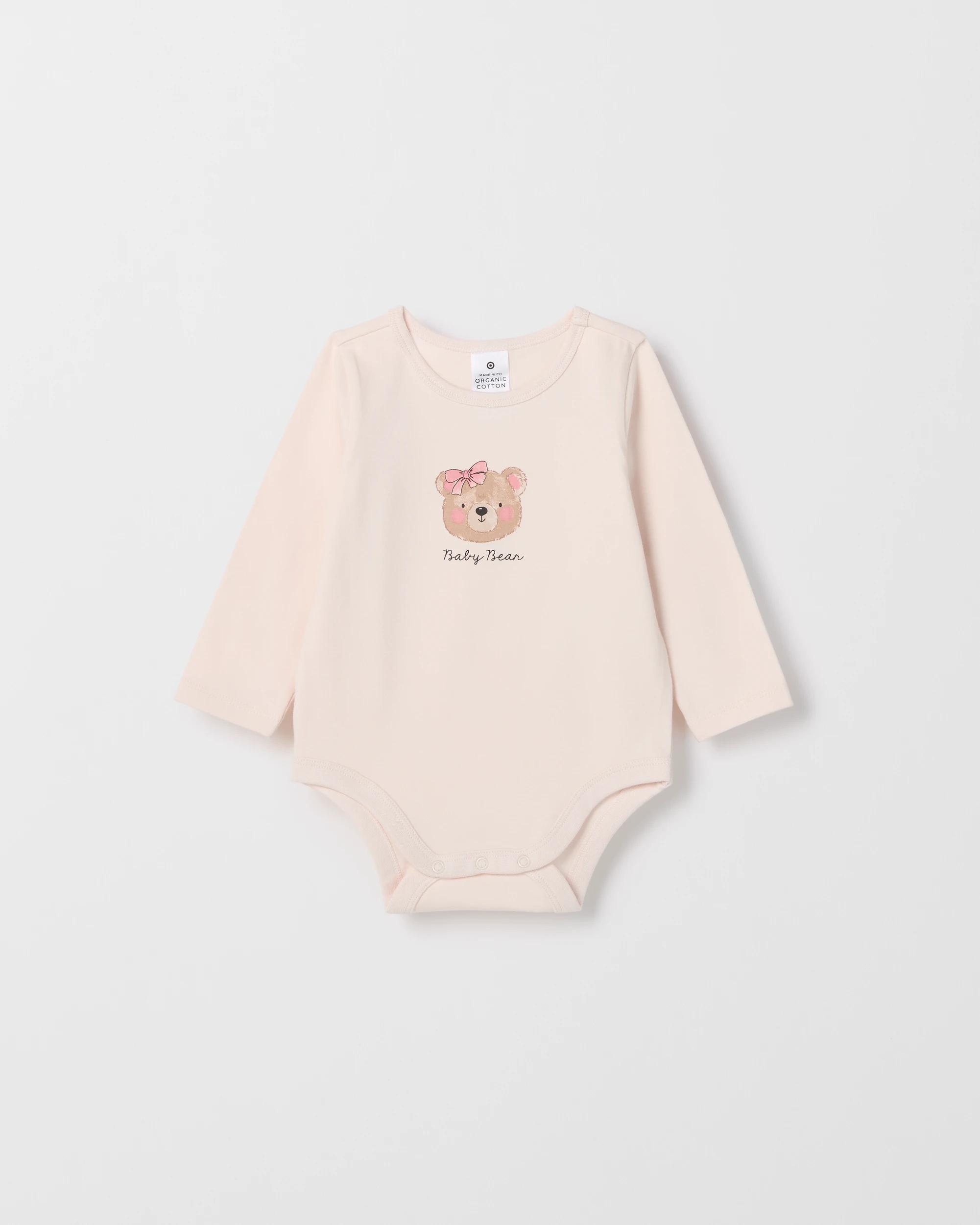 2 Target Baby Baby Organic Cotton 5 Pack Print Bodysuit BOW BEAR PASTEL, 2 of 7