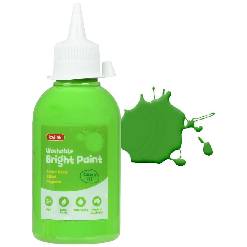1 Kadink Washable Bright Poster Paint 250mL Light Green, 1 of 4