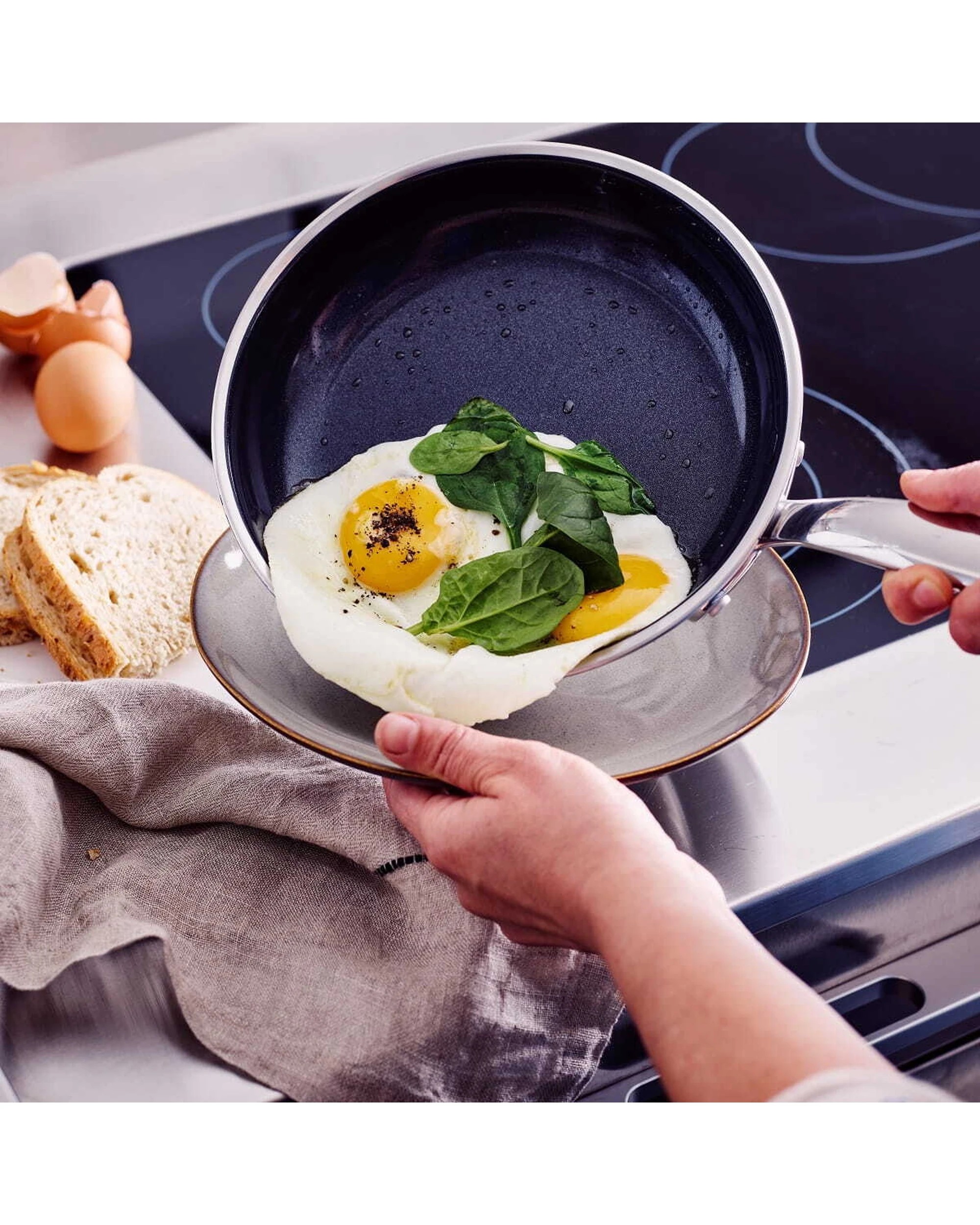 5 Greenpan Premiere Stainless Steel Open Frypan Home Kitchen Cookware 20cm - Silver, 5 of 7