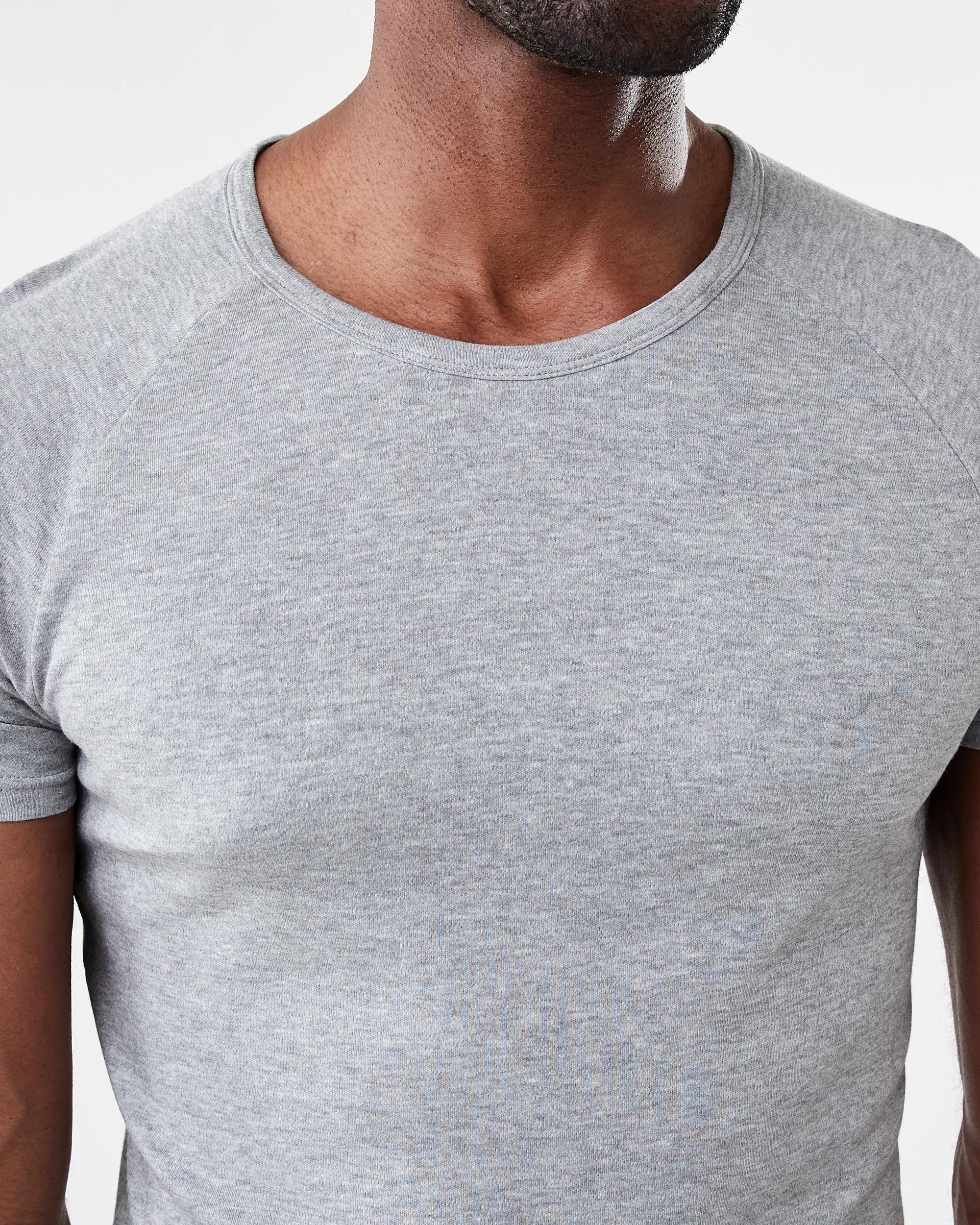 5 2 Pack Raglan Crew Neck T-Shirt Grey Marle, 5 of 5