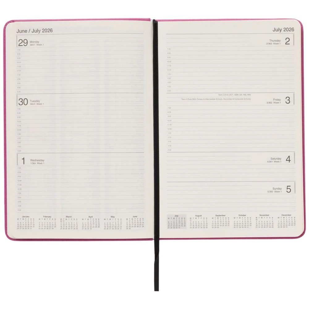 6 J.Burrows A5 Week to View PU FY26/27 Diary Pink, 6 of 6