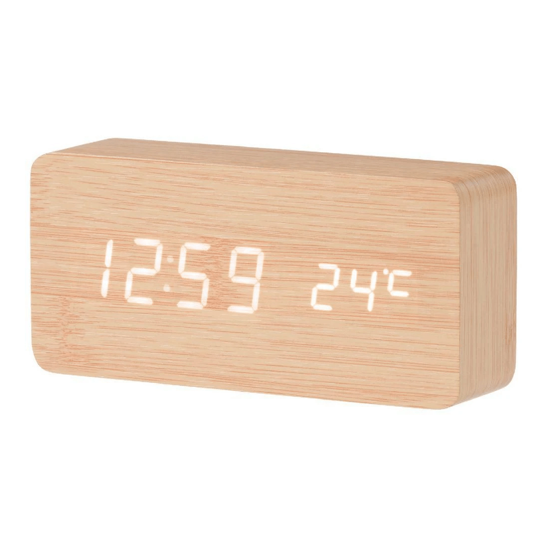 1 Otto Bamboo Digital Desk Clock, 1 of 3