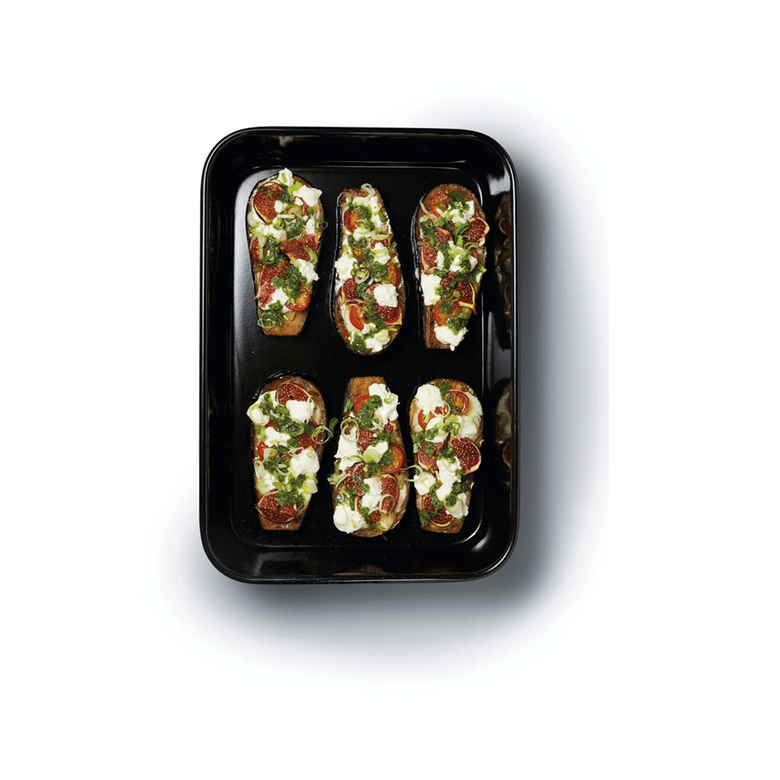 4 Mastercraft Pro Vitreous 40x28cm Enamel Rectangle Roasting Pan Baking Tray Black
 - Black, 4 of 4
