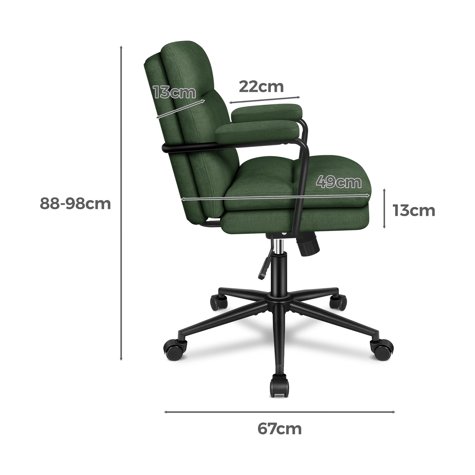 10 Alfordson Office Chair Ergonomic Executive Computer Work Seat Chenille - Green, 10 of 10