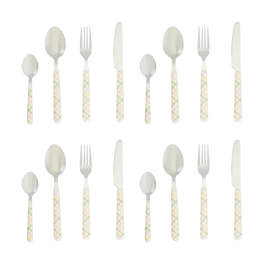4 16 Piece Multi Check Cutlery Set, 4 of 5