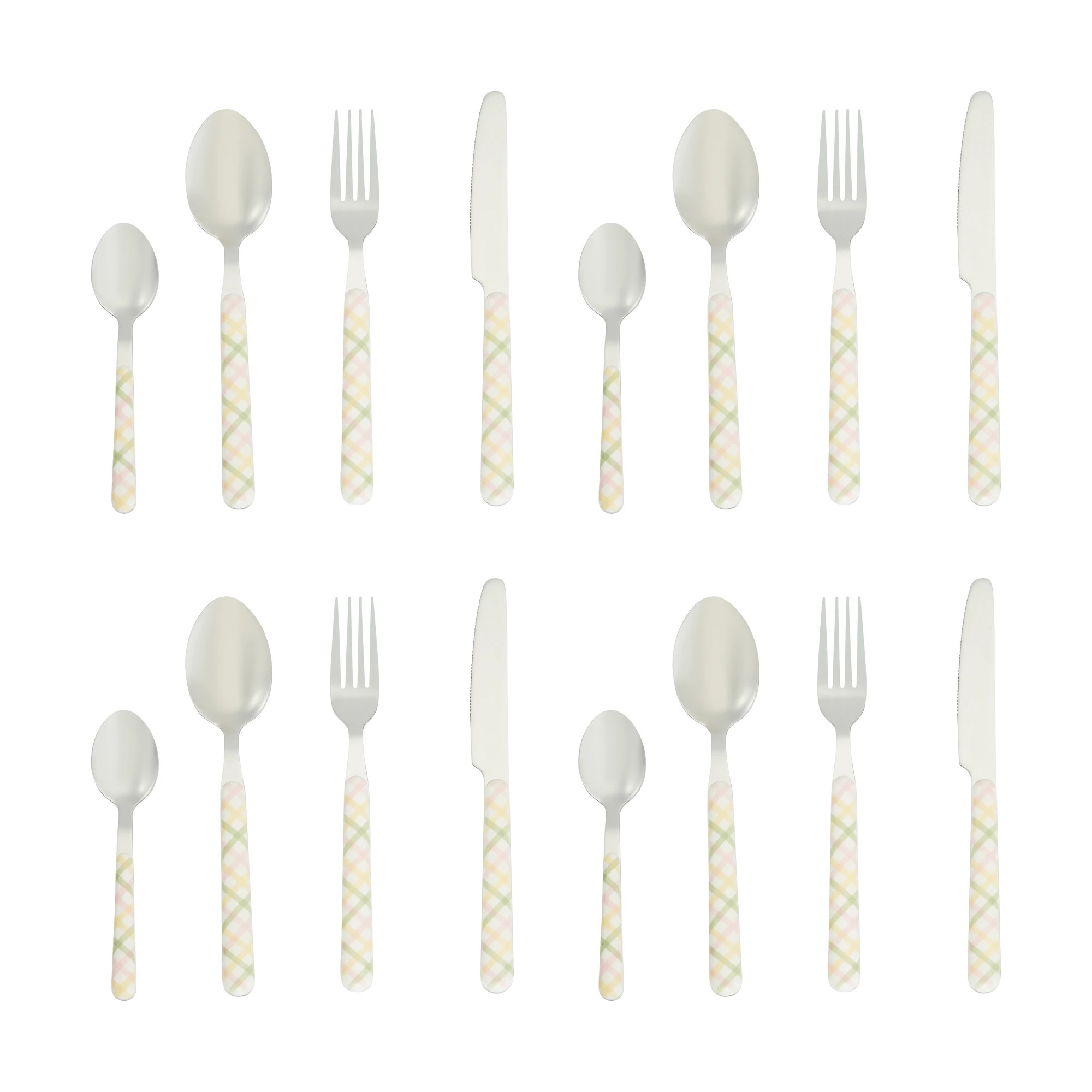 4 16 Piece Multi Check Cutlery Set, 4 of 5