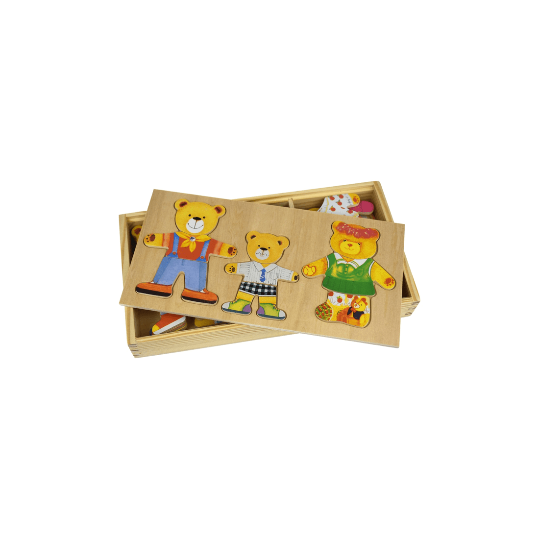 1 Kaper Kidz Dressing Bear Family Wooden Blocks Pretend Play Toy 18 Months Plus - Multi, 1 of 8