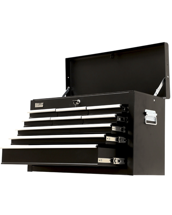 Bullet Pro 9 Drawer Tool Box Chest, Organiser Mechanic Garage Storage Toolbox Set - Black