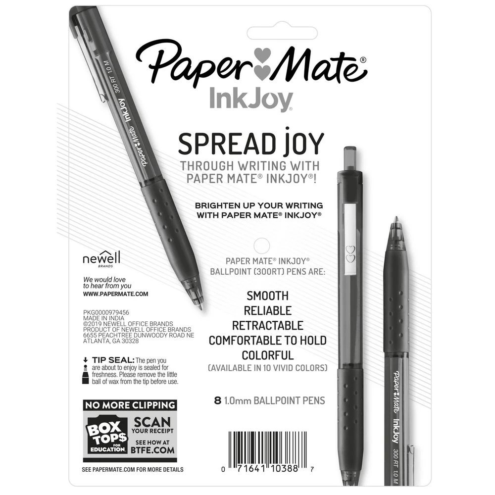 4 Paper Mate InkJoy 300RT Ballpoint Pens Black 8 Pack, 4 of 4
