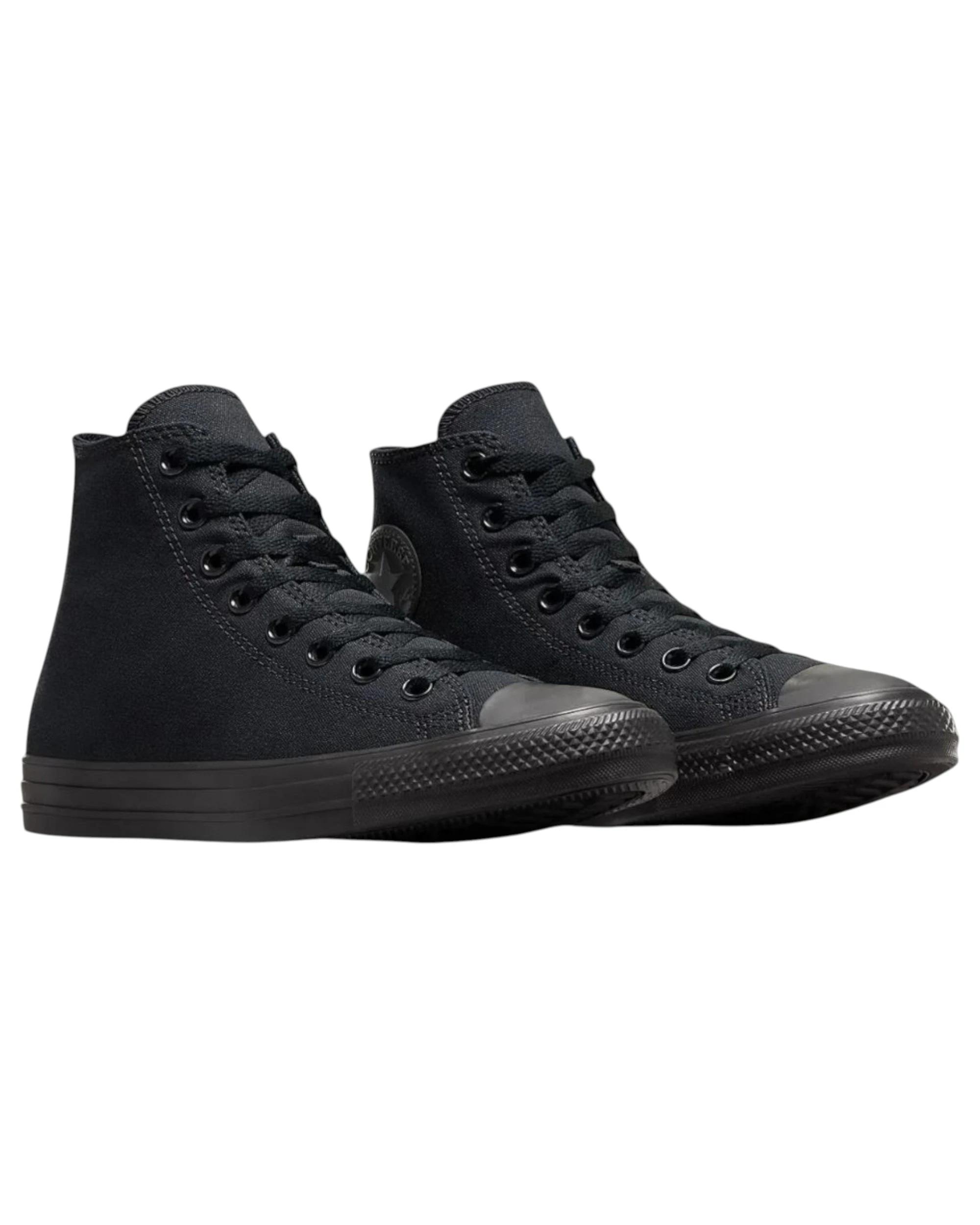 3 Converse Unisex Chuck Taylor All Star Classic High Top Shoes BLACK MONOCHROME, 3 of 9