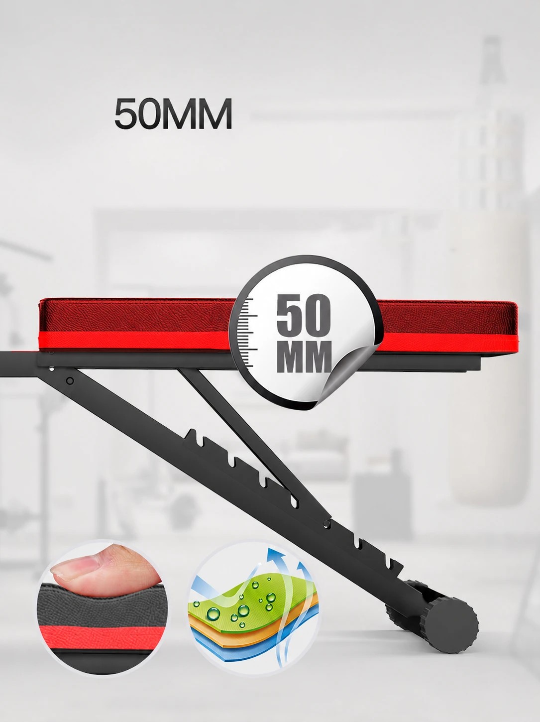 3 Fitness Master Adjustable Weight Abdominal Bench Situp Back Support Fitness Flat Gym Exercise, 3 of 8