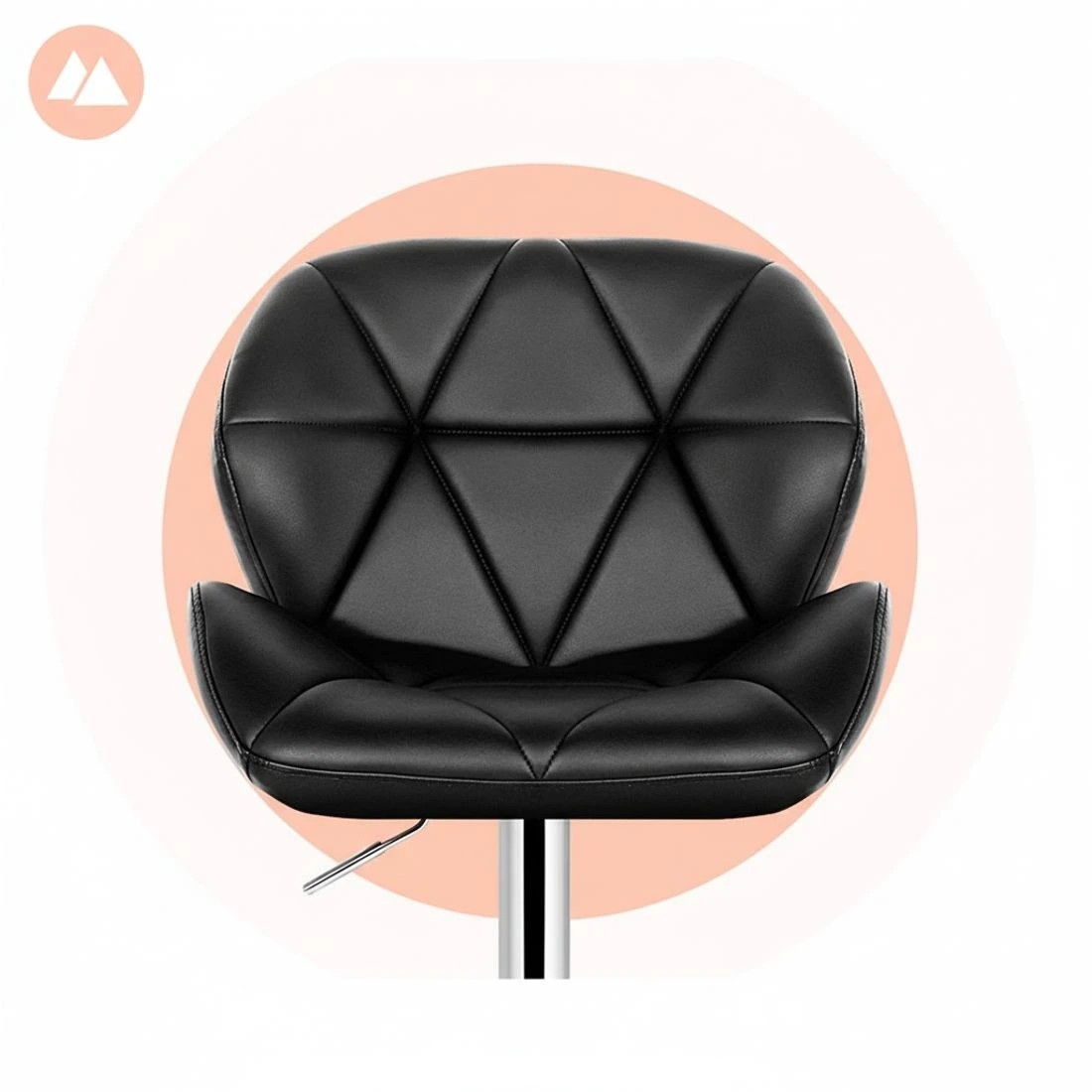 5 Artiss 4x Bar Stools Gas Lift Padded Leather - Black, 5 of 6