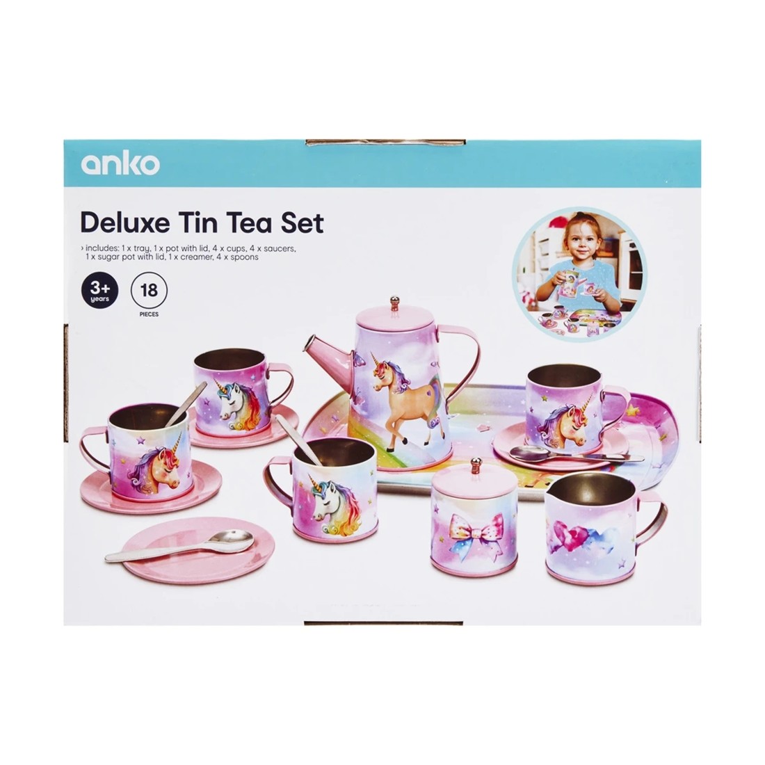 1 18 Piece Deluxe Tin Tea Playset, 1 of 10