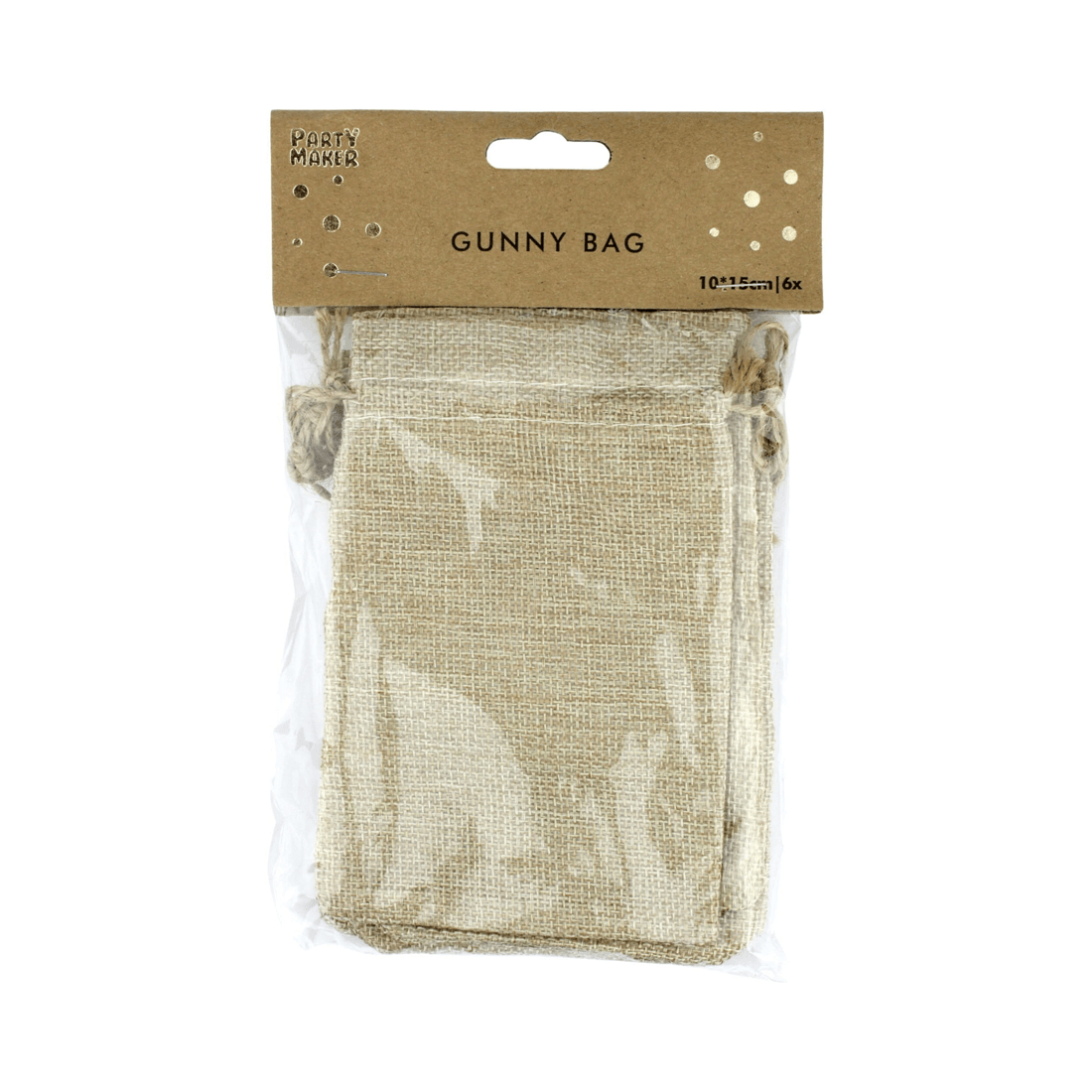 2 Party Maker Hessian Bags 10cm x 15cm Pack of 6, 2 of 4