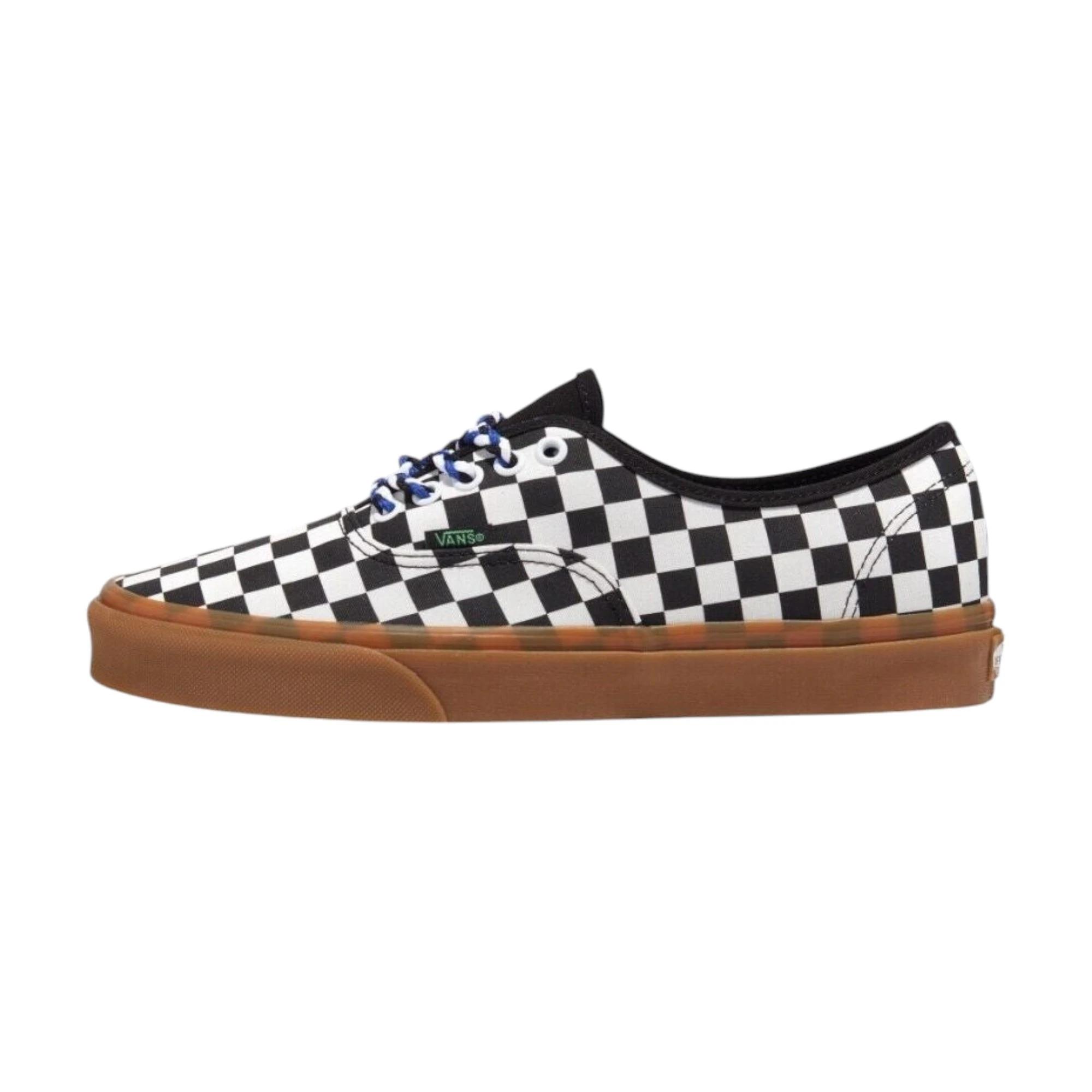 1 Vans Mens Authentic Checkerboard Black/ White Lace Up Shoes BLACK/WHITE, 1 of 6