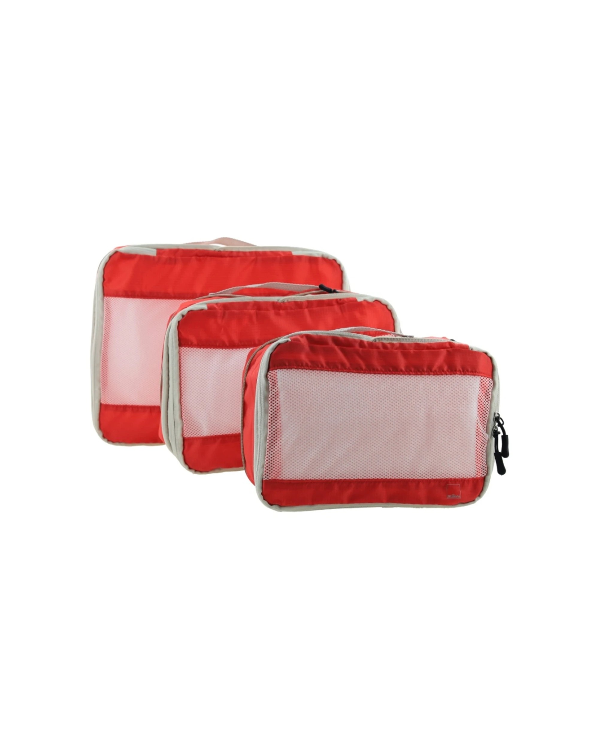 2 Milleni Travel 3pc Compact Water Resistant Organizer/Cube - Red, 2 of 5