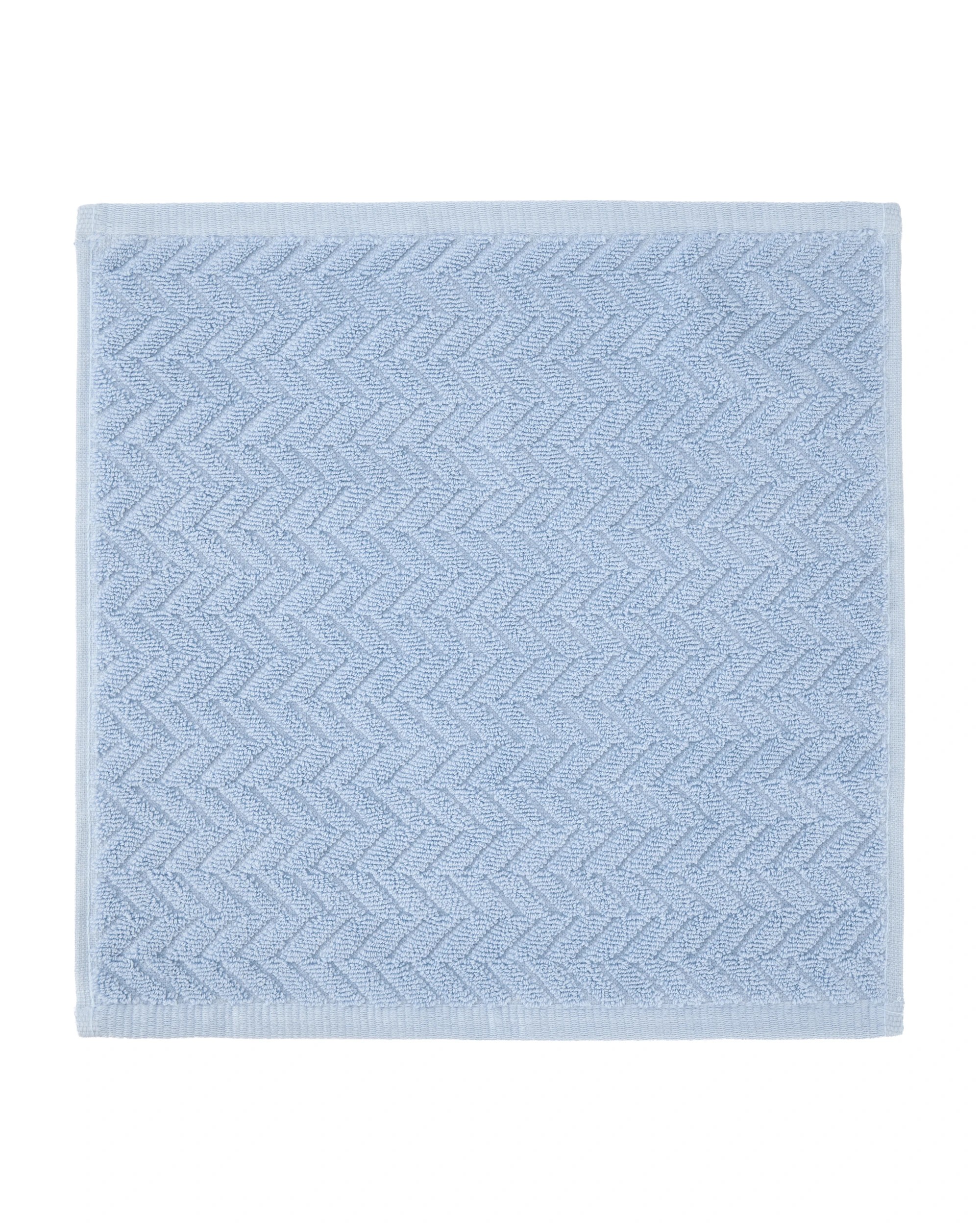 3 Chevron Cotton Face Washer - Blue, 3 of 6