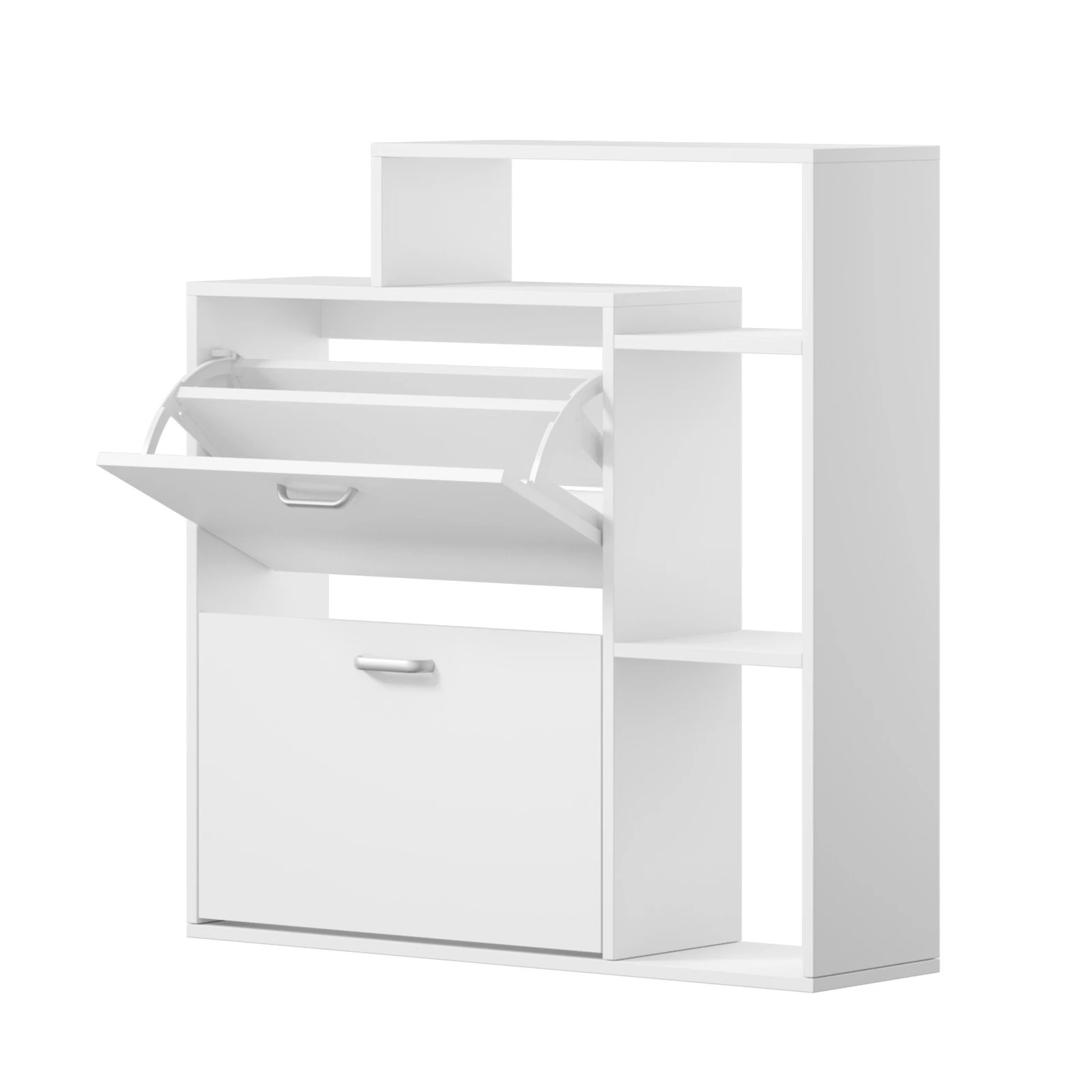 5 Oikiture Shoe Cabinet Storage 2 Doors Shoes Rack Display Wooden Shelves - White, 5 of 8