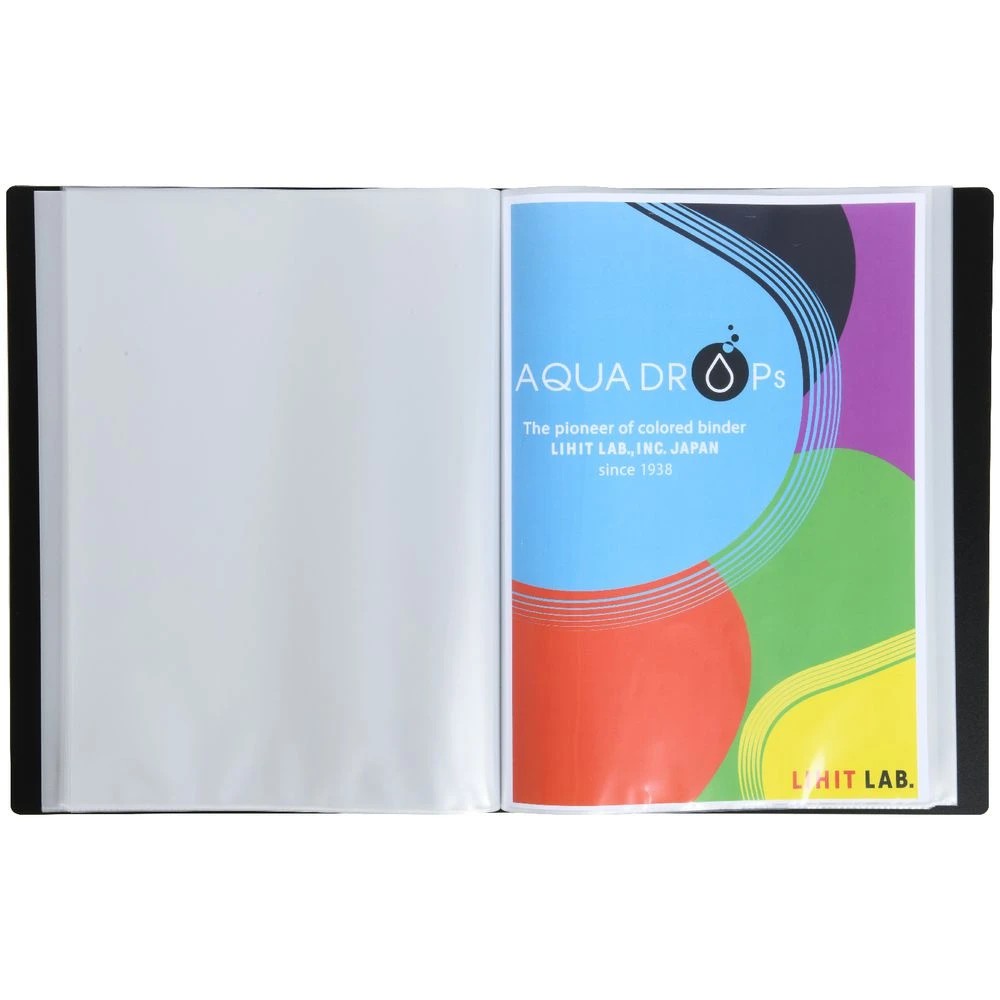 4 Aqua Drops A4 Display Book 20 Pocket Fixed Black, 4 of 5
