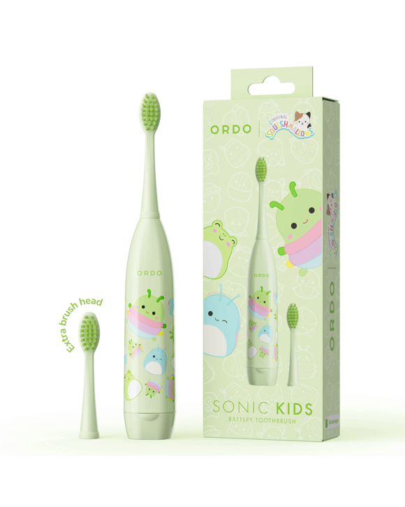 Original Squishmallows Ordo Sonic Kids Battery Toothbrush - Rutabaga