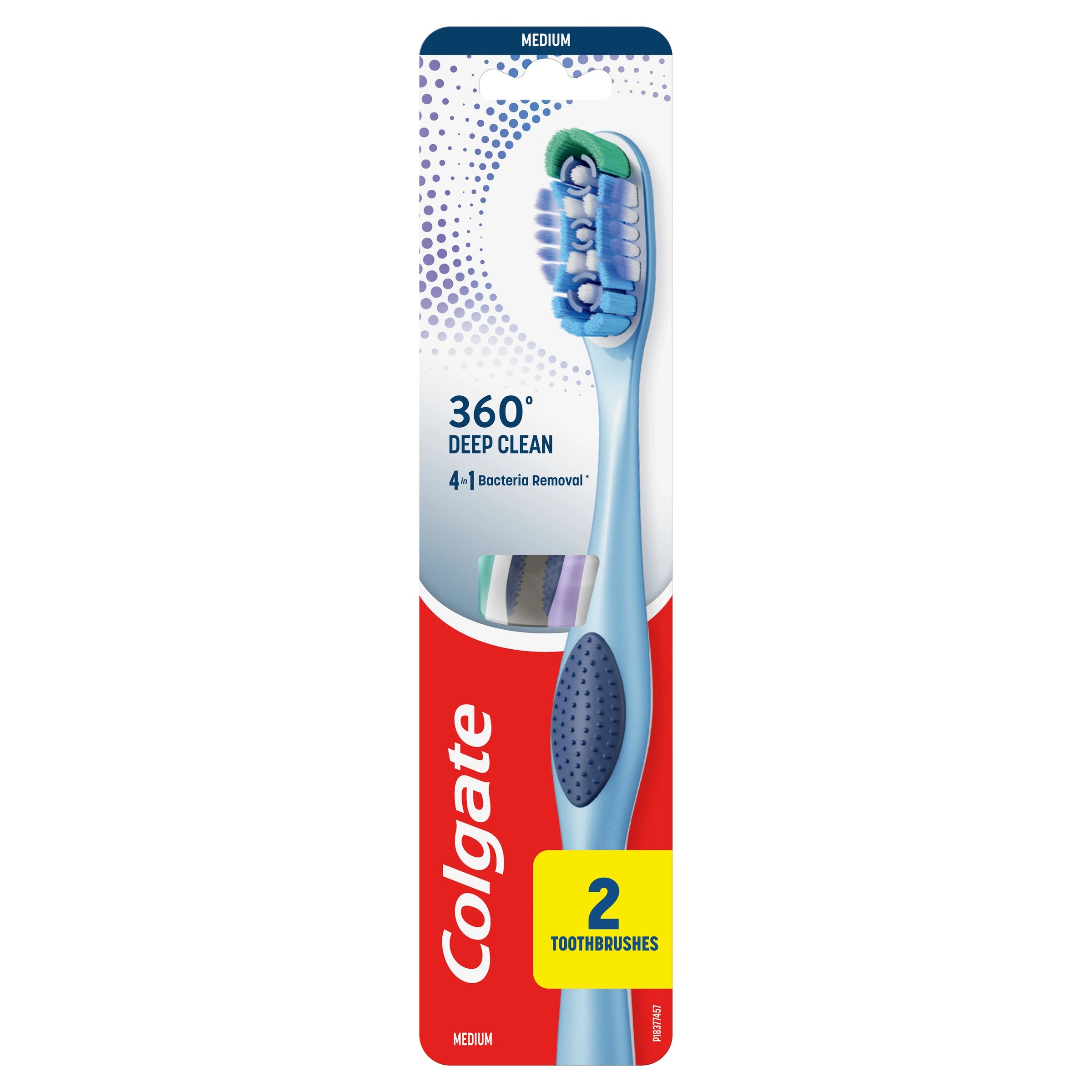 1 Colgate 2 Pack Medium 360 Degree Manual Toothbrush, 1 of 10