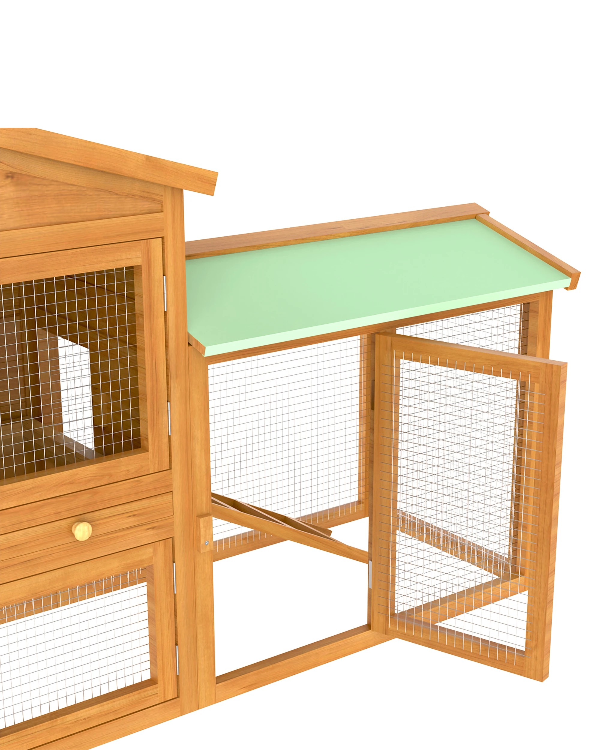 5 Advwin Chicken Coop Rabbit Hutch Large Wooden Run Bunny Cage, 5 of 8