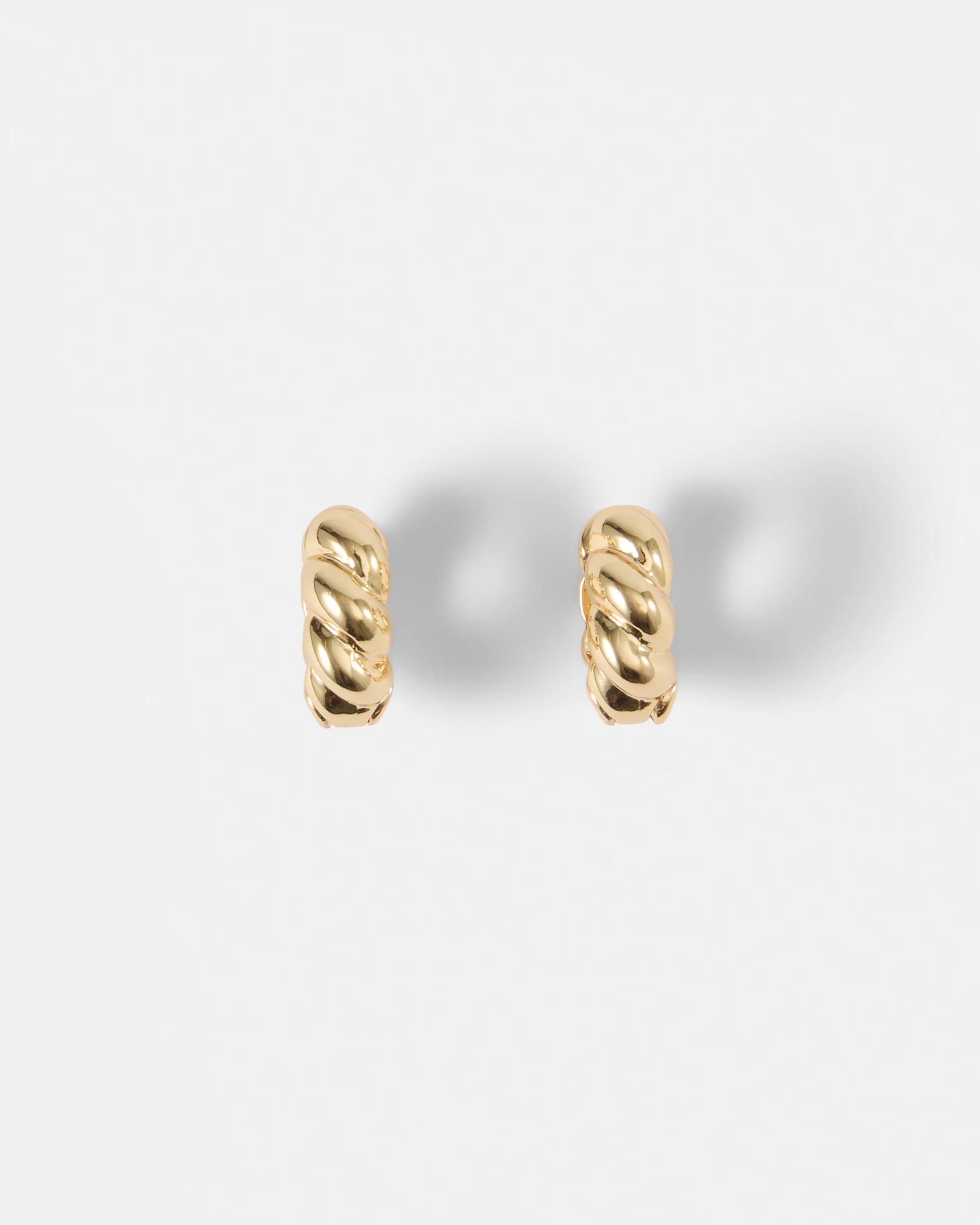 2 18K Gold Plated Bubble Hoop Earrings Gold, 2 of 6