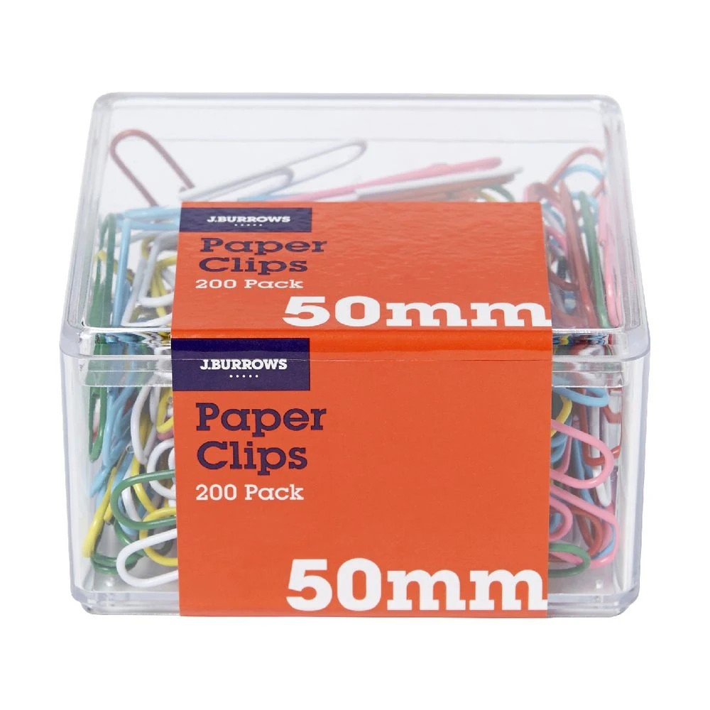 3 J.Burrows 50mm Paper Clips Assorted 200 Pack, 3 of 3