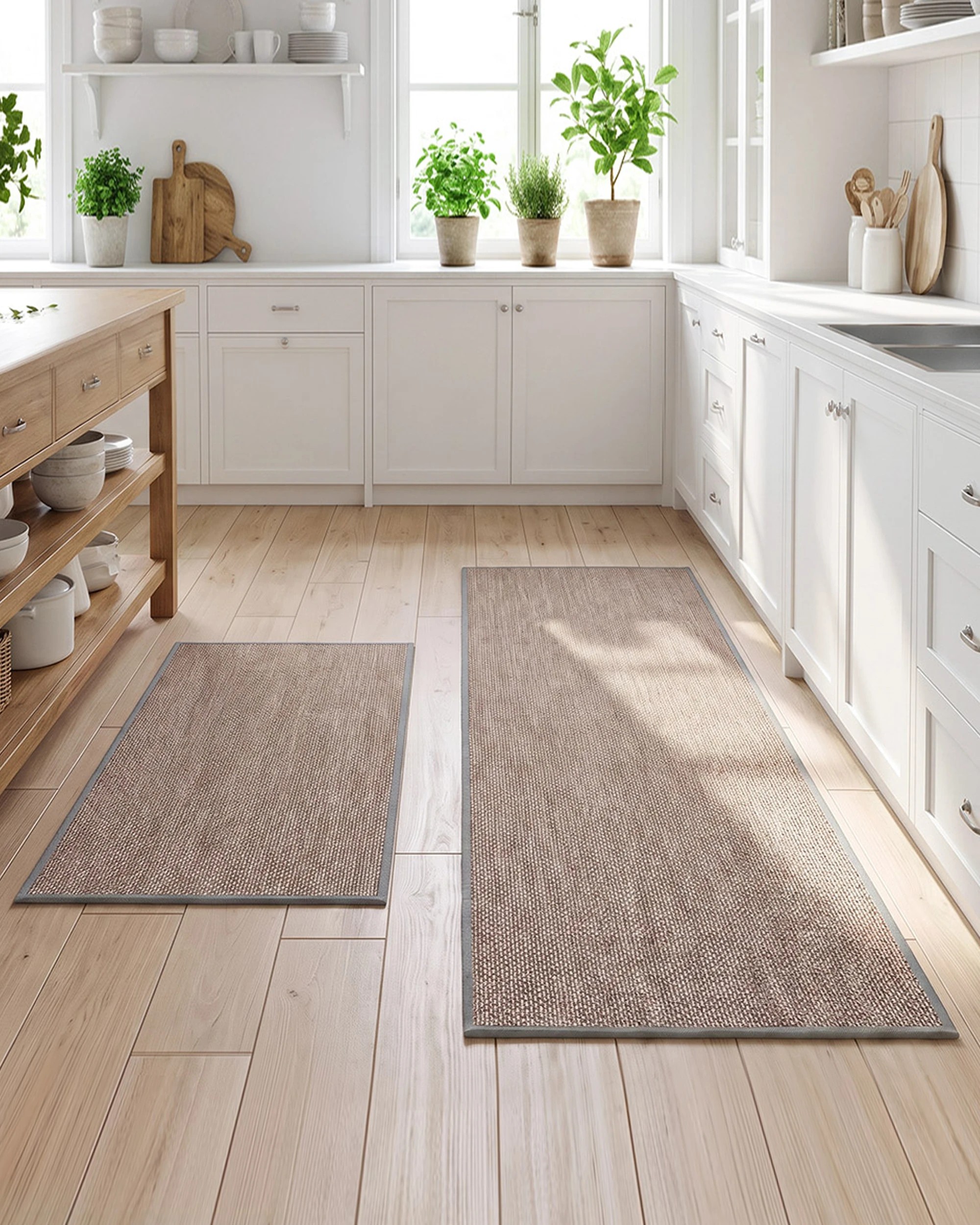 7 ZUNI 2PCS Washable Absorbent Kitchen Mats Non Slip Anti Fatigue for Kitchen Floor Grey, 7 of 7