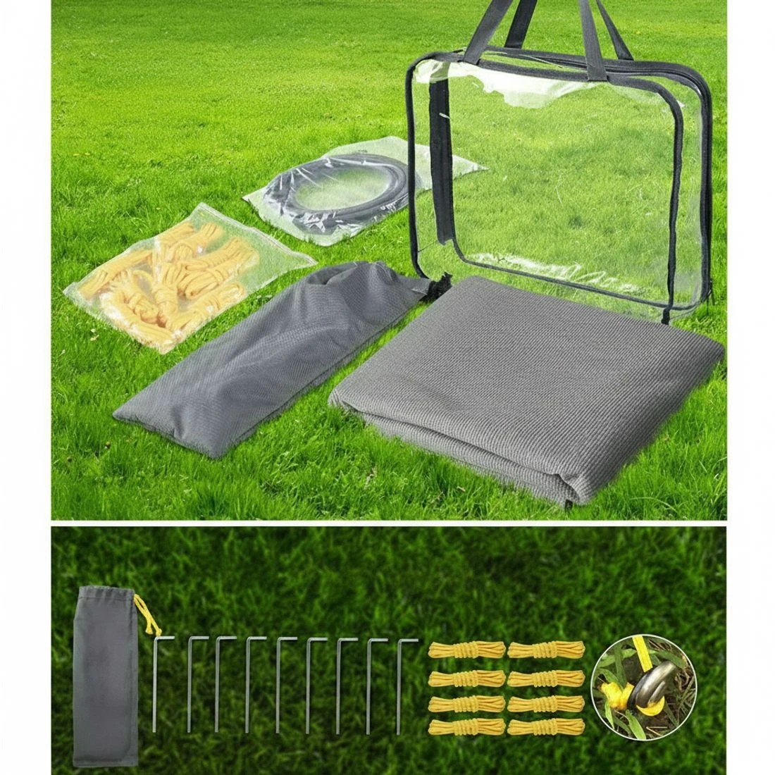 6 Weisshorn Caravan Privacy Screen Roll Out Awning 4.6x1.95M End Wall Side Sun Shade - Grey, 6 of 7