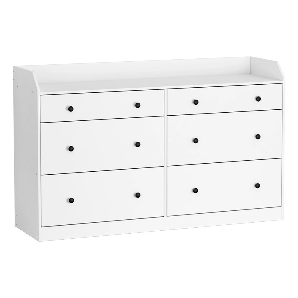 1 Artiss 6 Chest of Drawers - White, 1 of 5