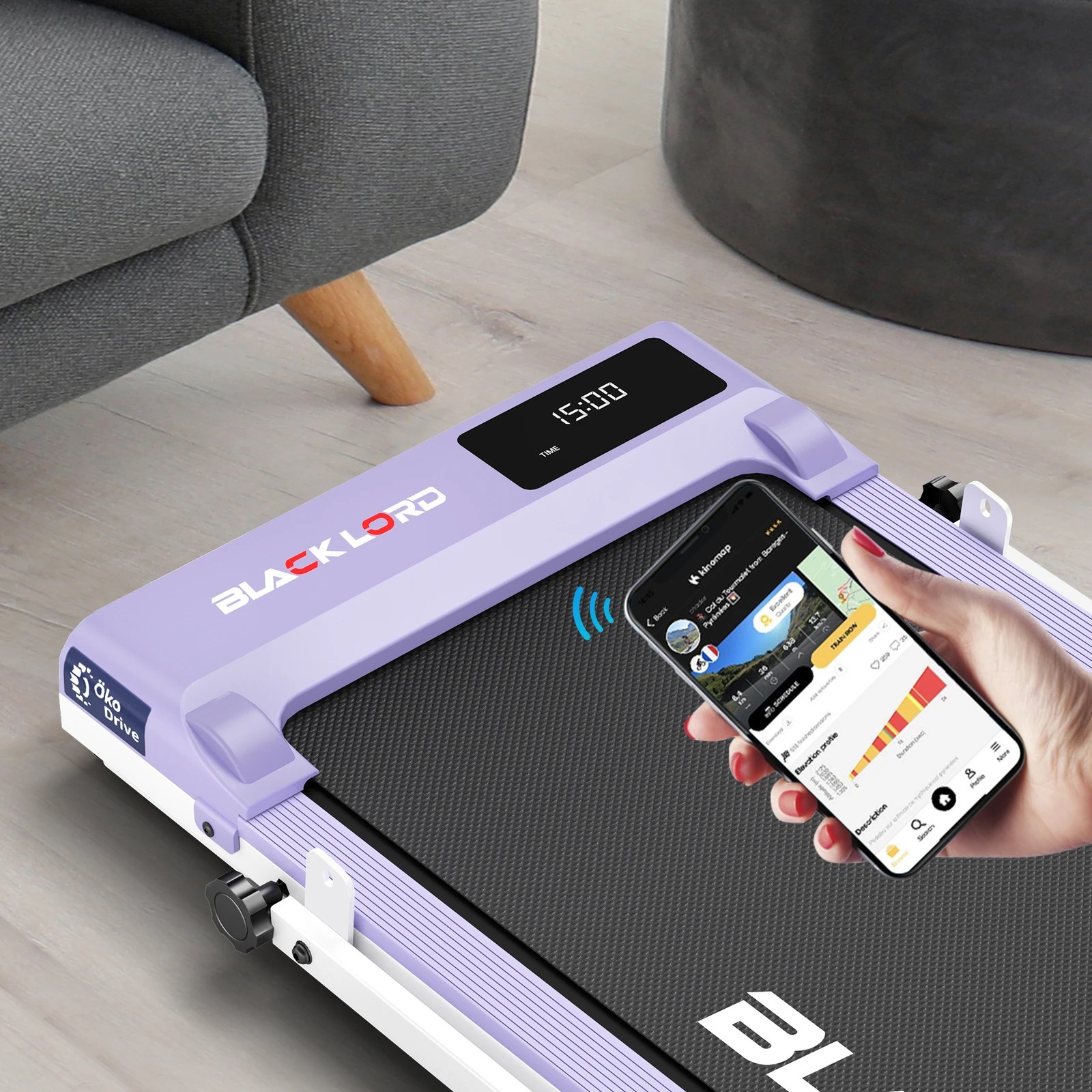 3 Black Lord Treadmill Electric Walking Pad Under Desk Home Gym Fitness Incline - Purple, 3 of 10