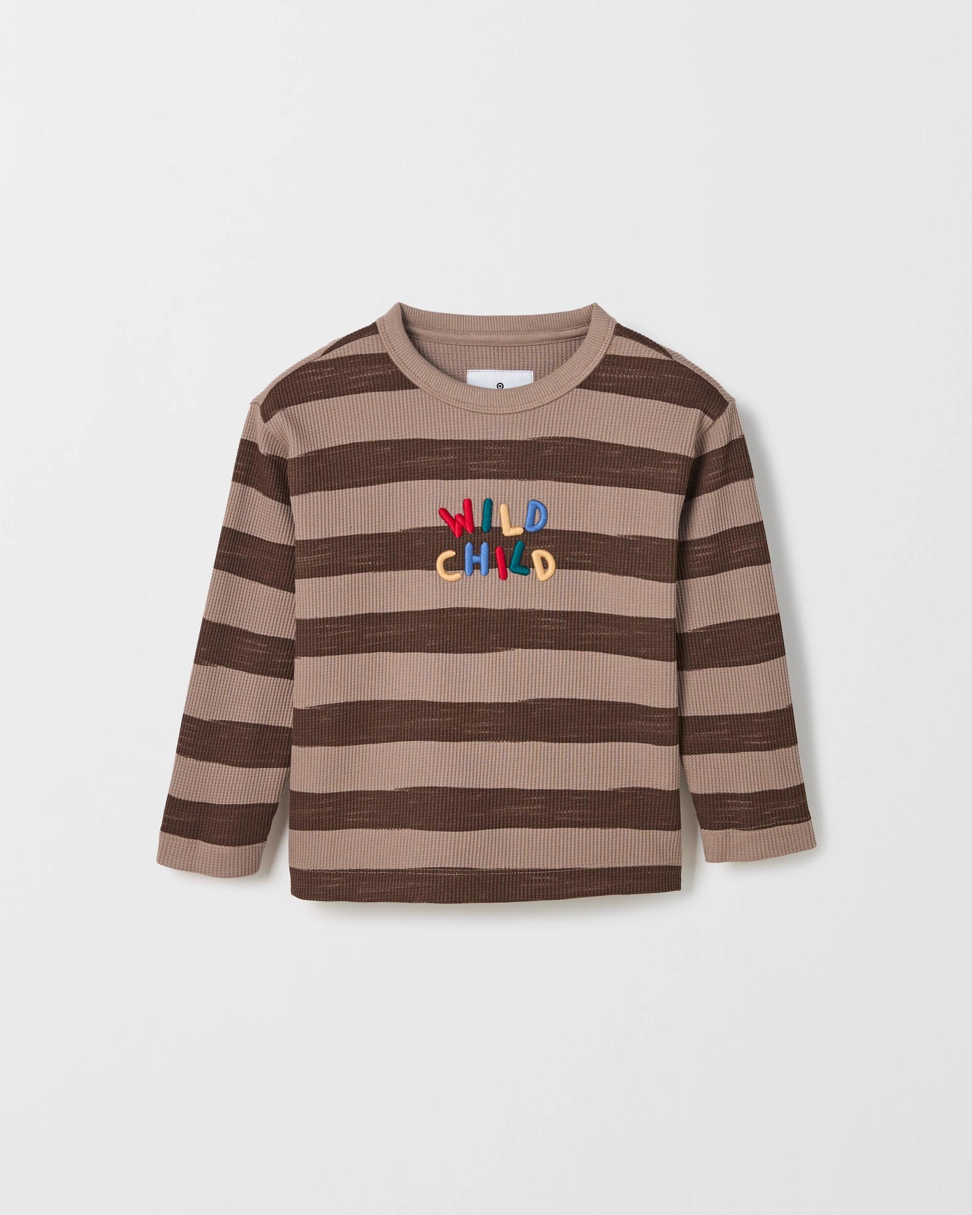 7 Target Kids Australian Cotton Long Sleeve Stripe T-Shirt BROWN, 7 of 8