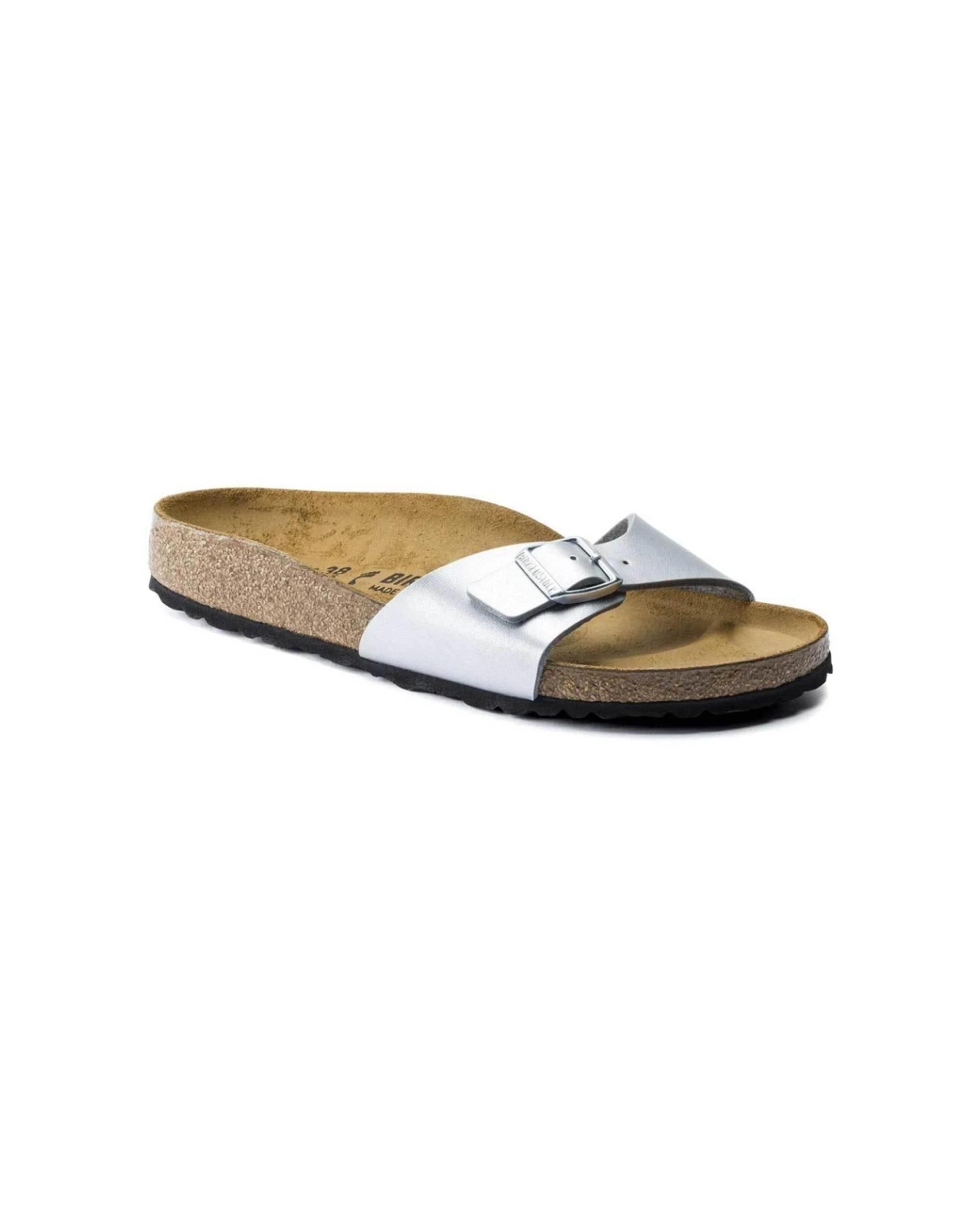 2 Birkenstock Madrid Birko-Flor Sandals Narrow Width SILVER, 2 of 4
