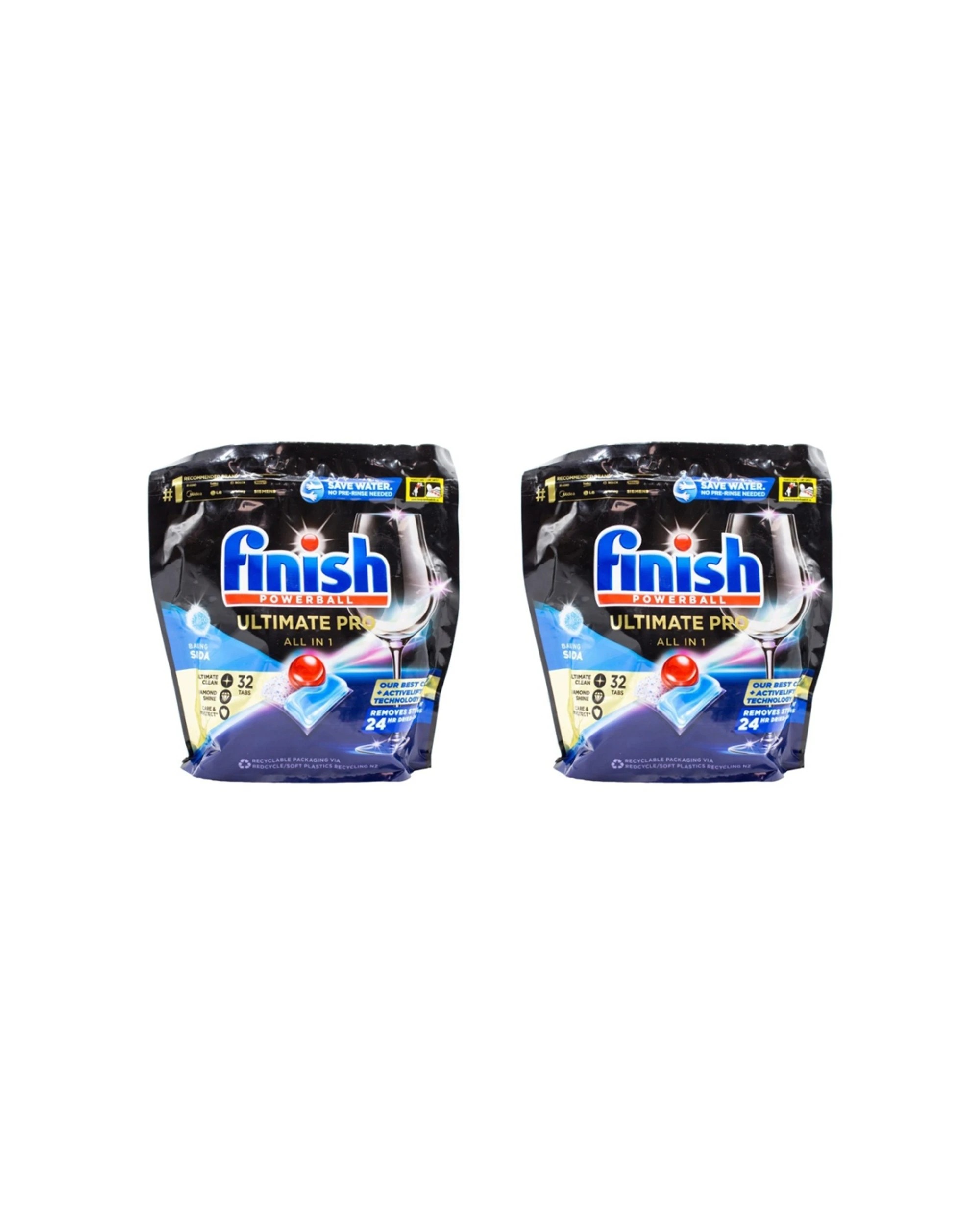 1 Finish Powerball Dishwasher Tablets AllIn1 Ultimate Pro 64pc 2x32 Pack - Black, 1 of 3