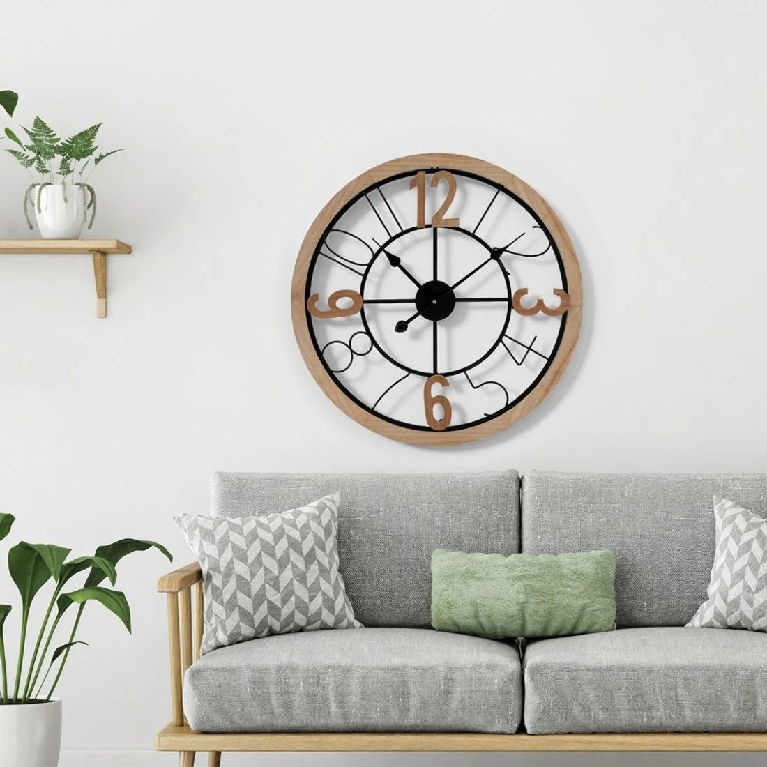 3 Artiss 60CM Wall Clock Wooden - Multi, 3 of 5