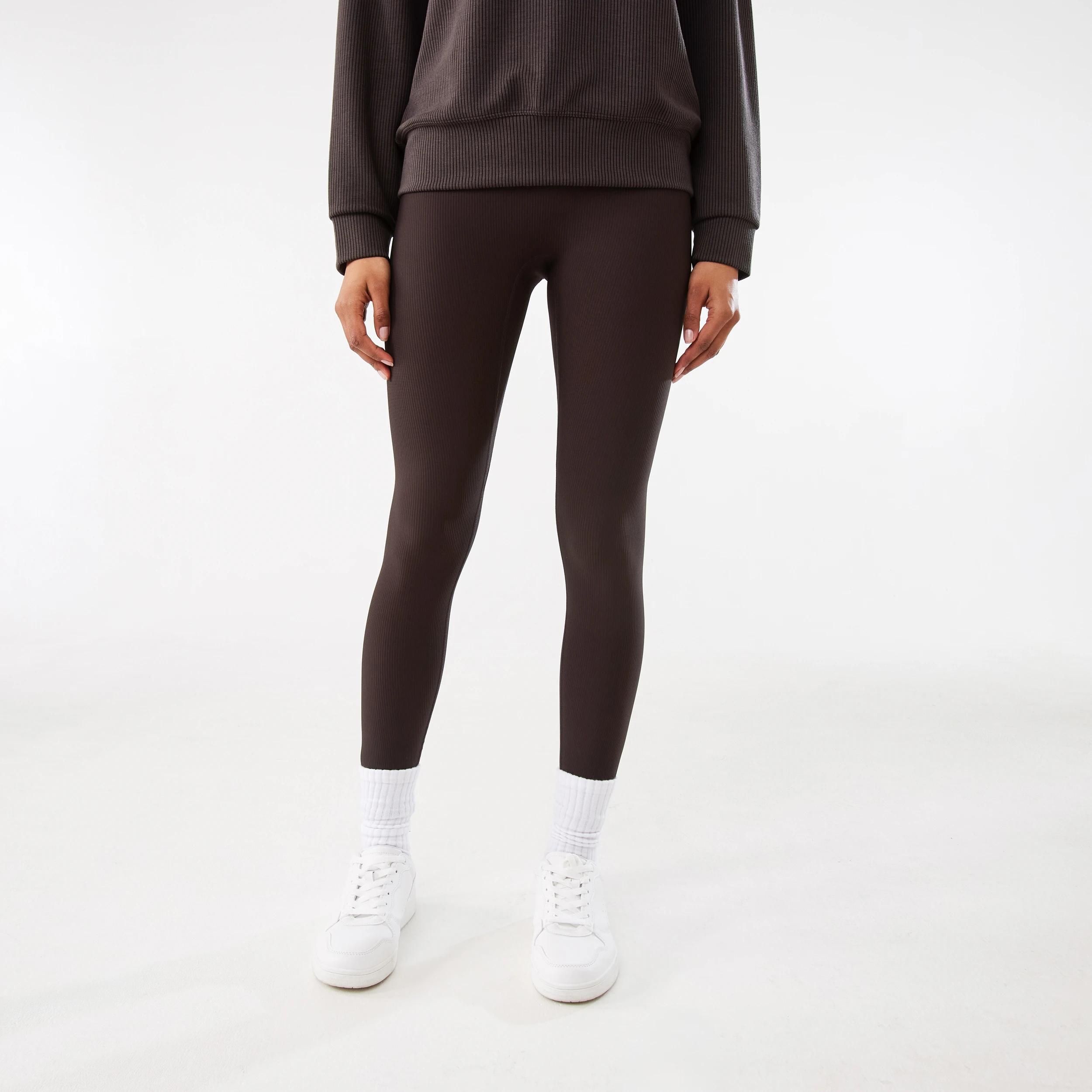 1 Active Womens Rib Leggings TUSCAN BROWN, 1 of 5