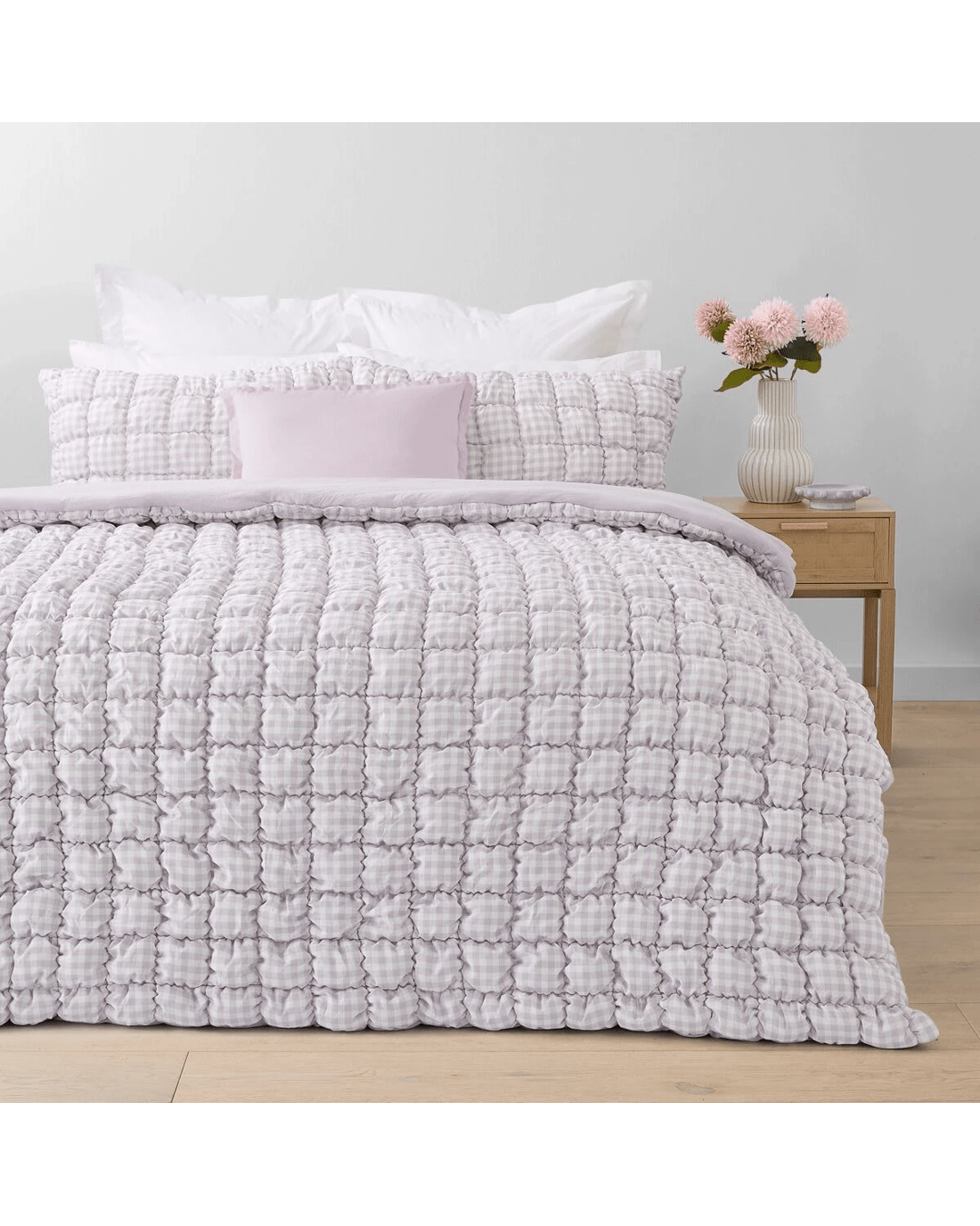1 Quilted Puff Comforter Set - Queen Bed, Lilac, 1 of 6