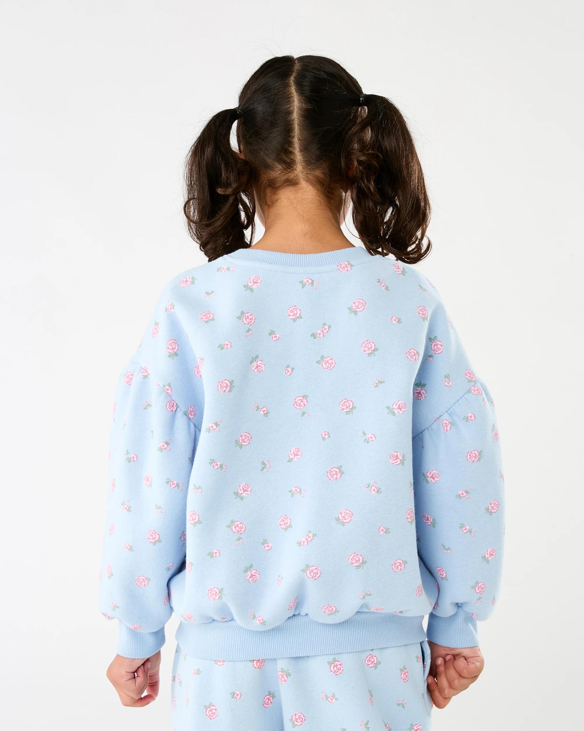 2 Oversized All Over Print Crew Neck Sweatshirt Blu Rose, 2 of 7