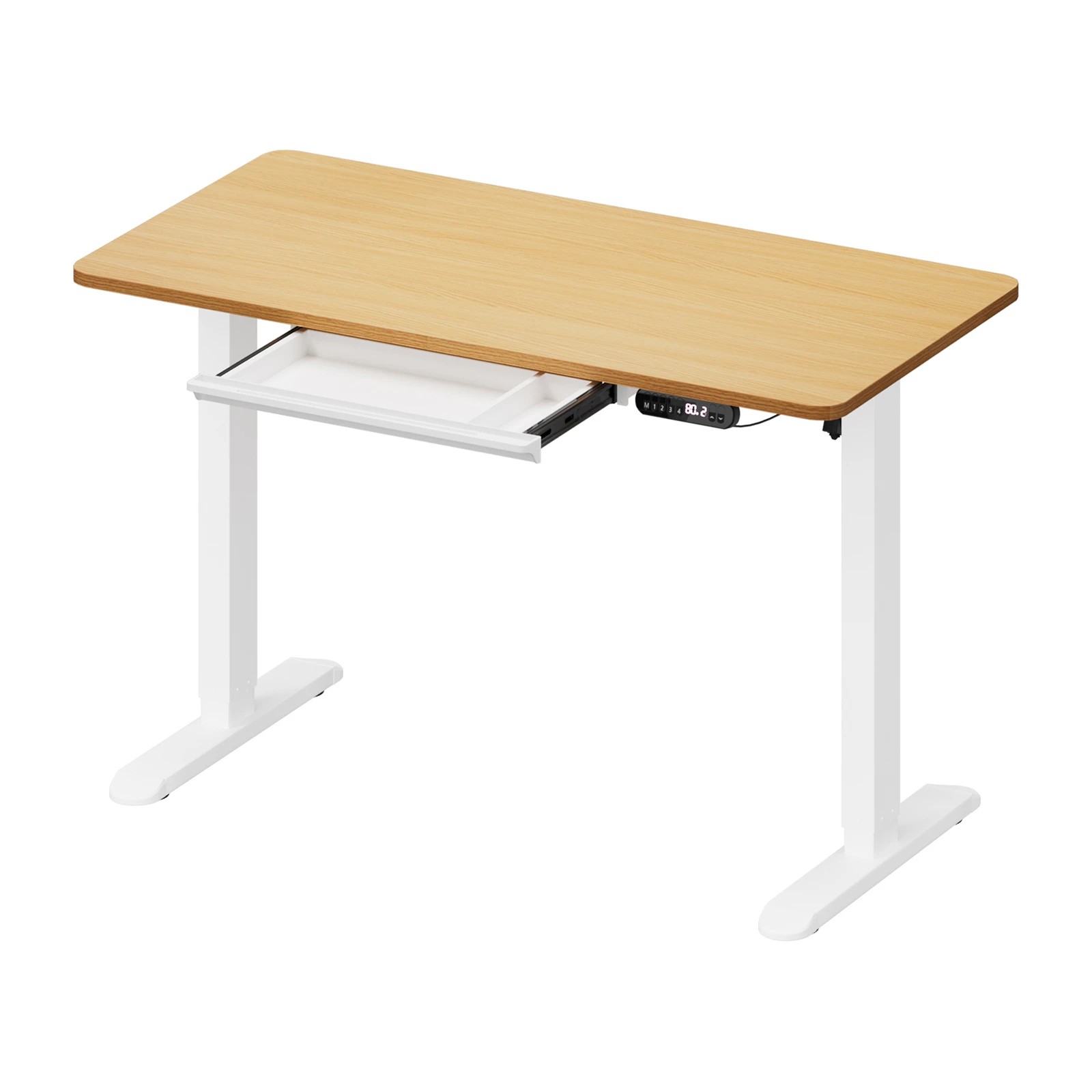 1 Oikiture 120cm Electric Standing Desk With Drawer Height Adjustable
 - Multi, 1 of 4