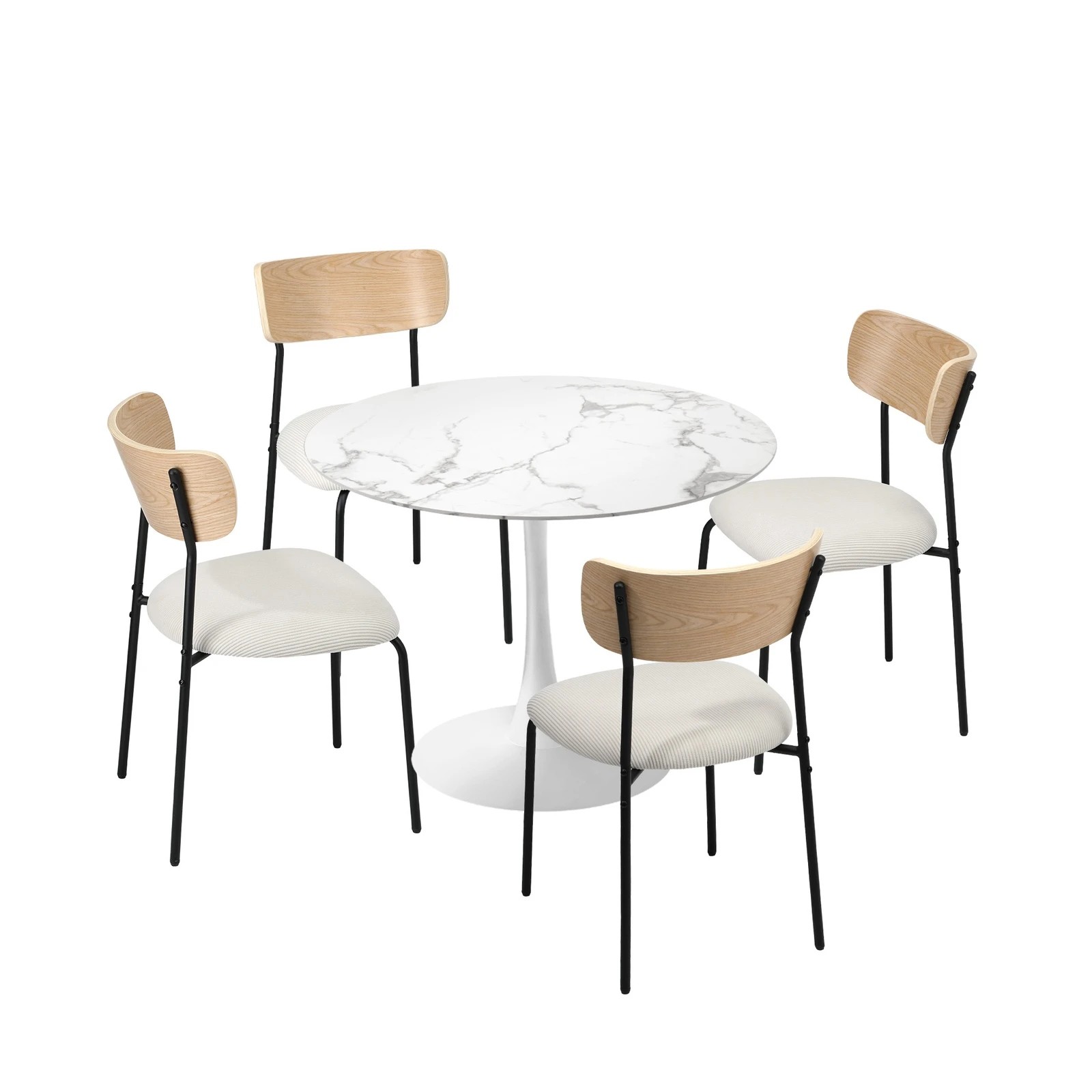 7 Oikiture 90cm Dining Table And Chairs 4-seater Kitchen Furniture Set
 - Multi, 7 of 10