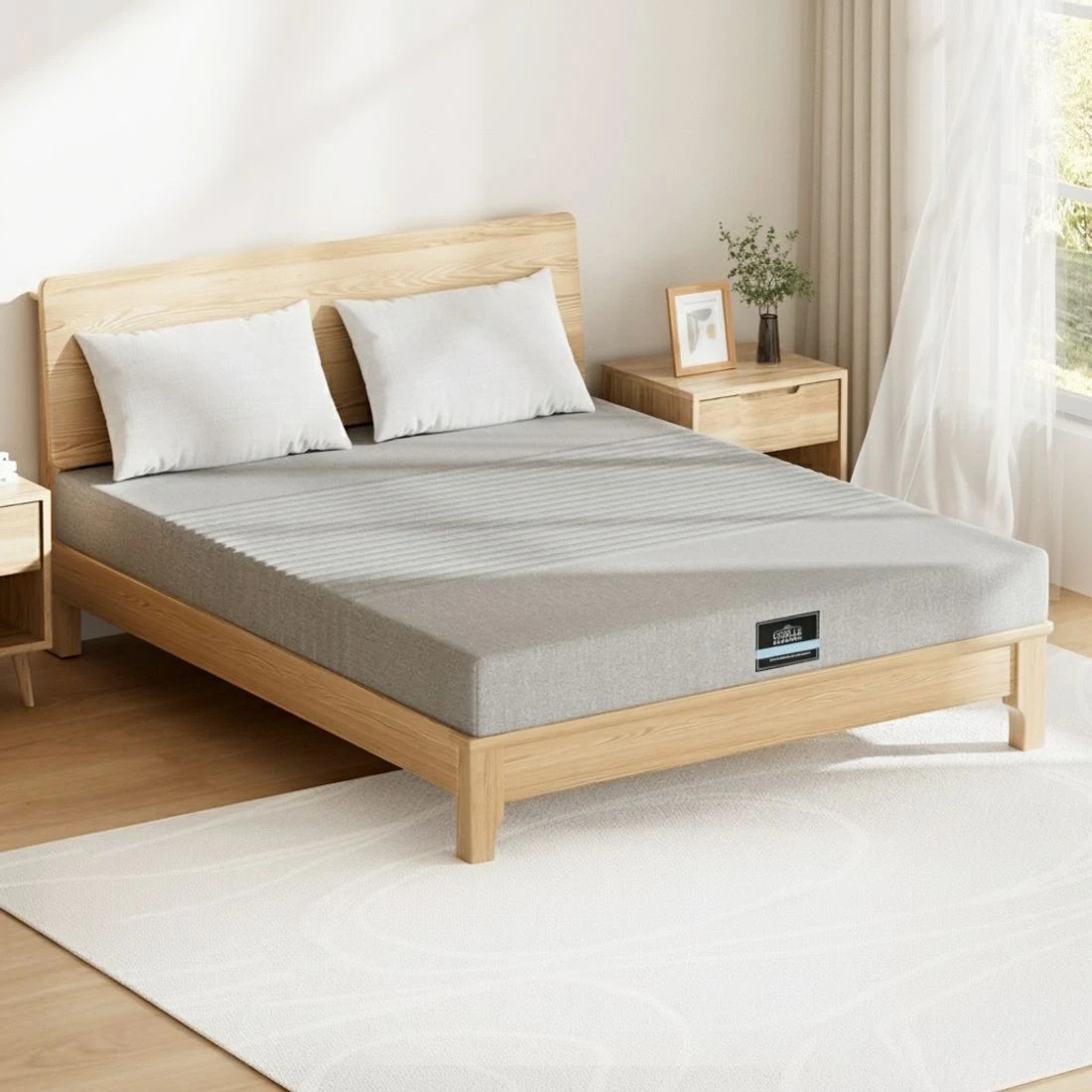 4 Giselle Bedding Cool Gel Memory Foam Mattress 7-Zone Washable Bamboo Cover 15cm Double - Grey, 4 of 9