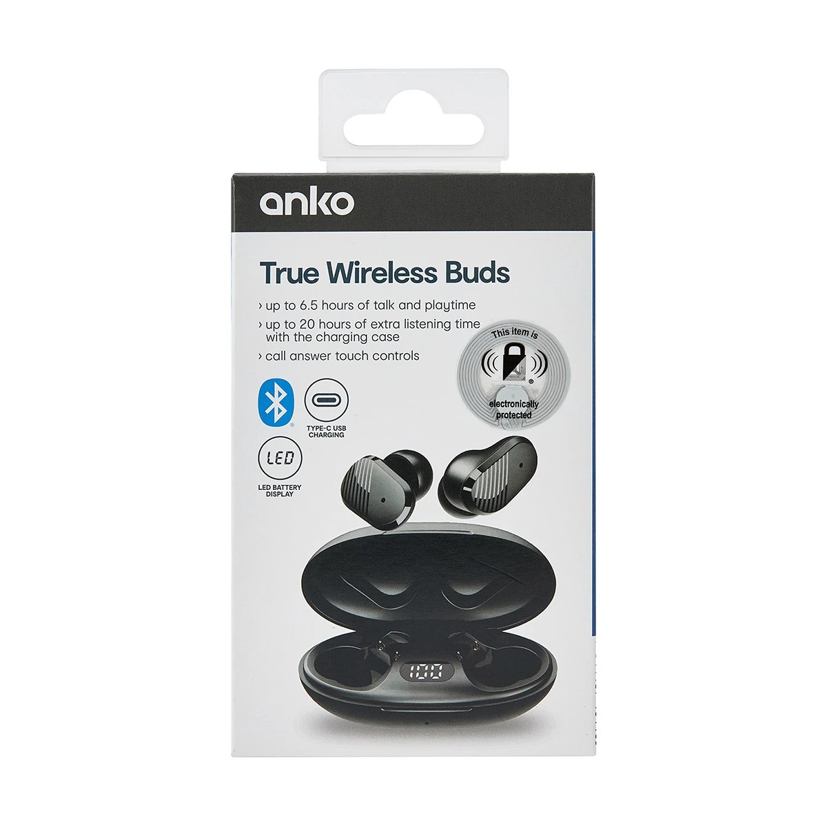 6 Wireless Ear Buds - Anko - Black, 6 of 6
