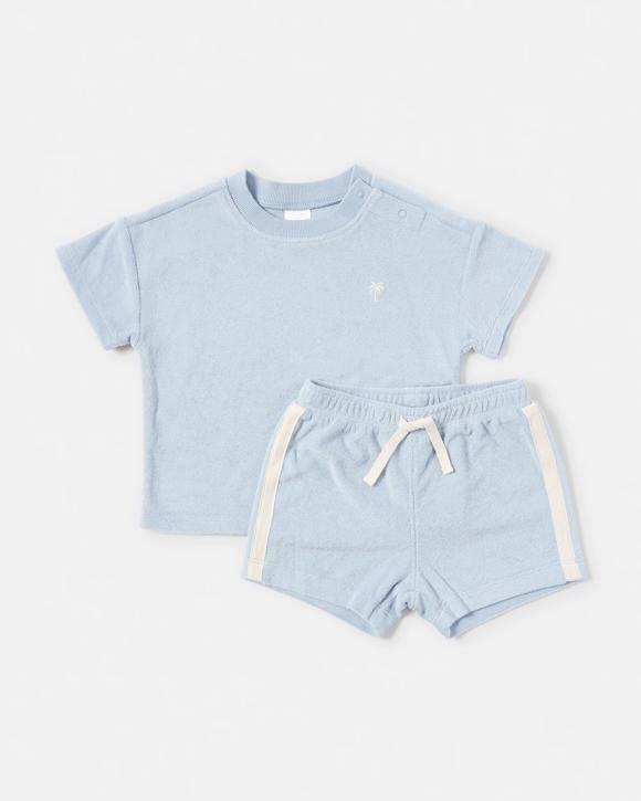 2 Piece Short Sleeve Terry Towel Set